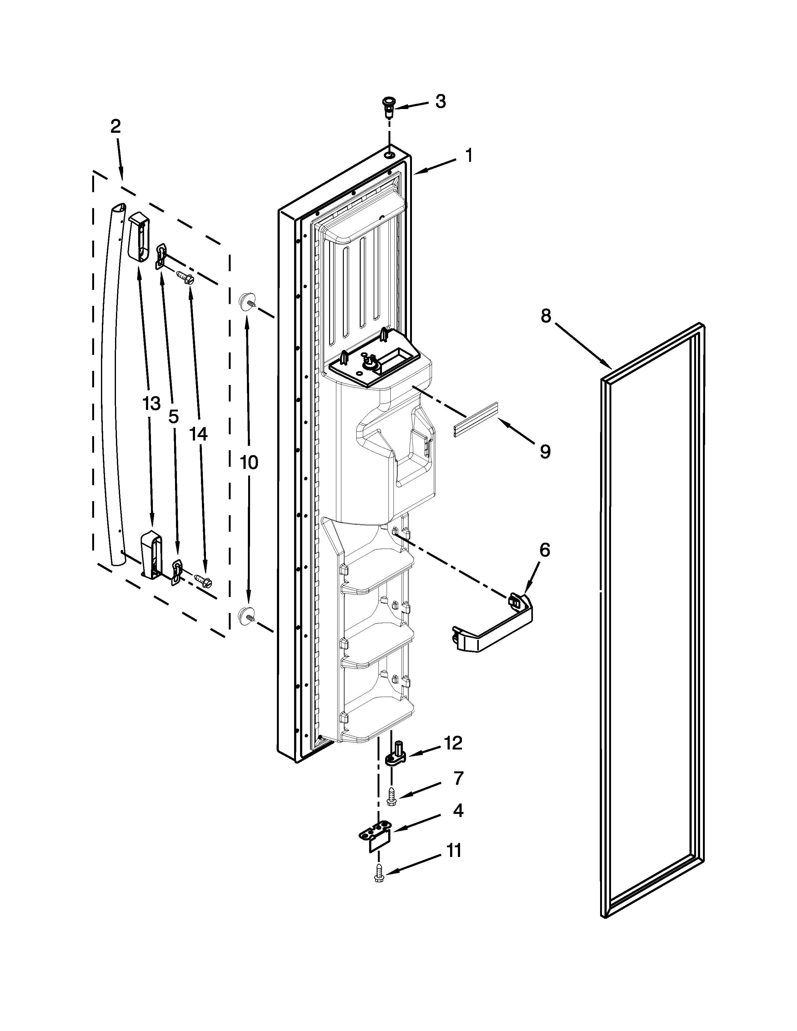 Freezer door parts