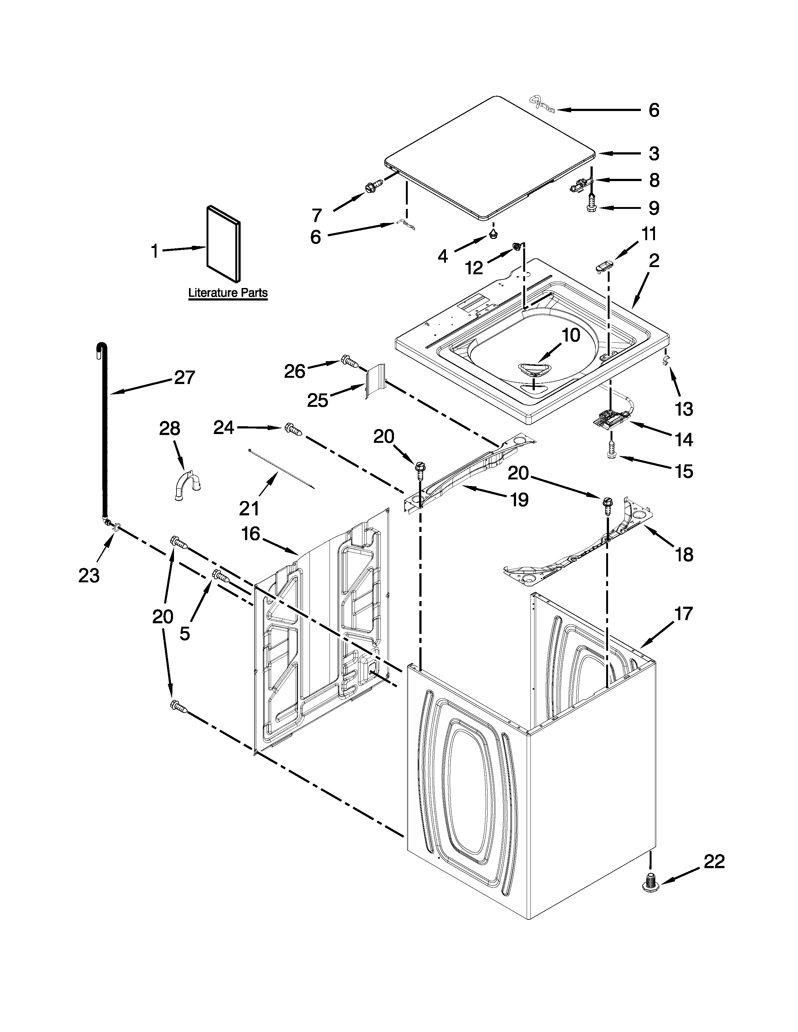 Top and cabinet parts
