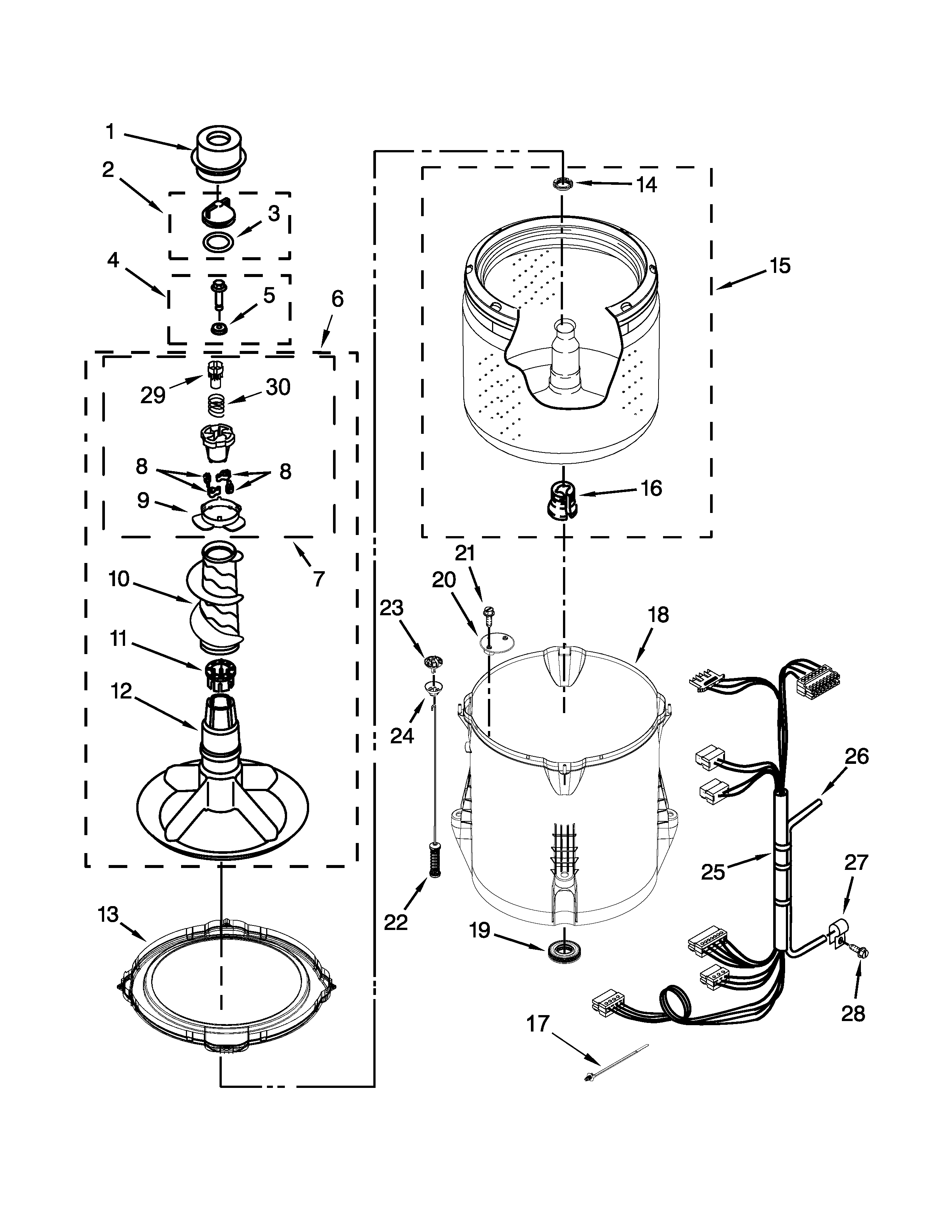 Basket and tub parts