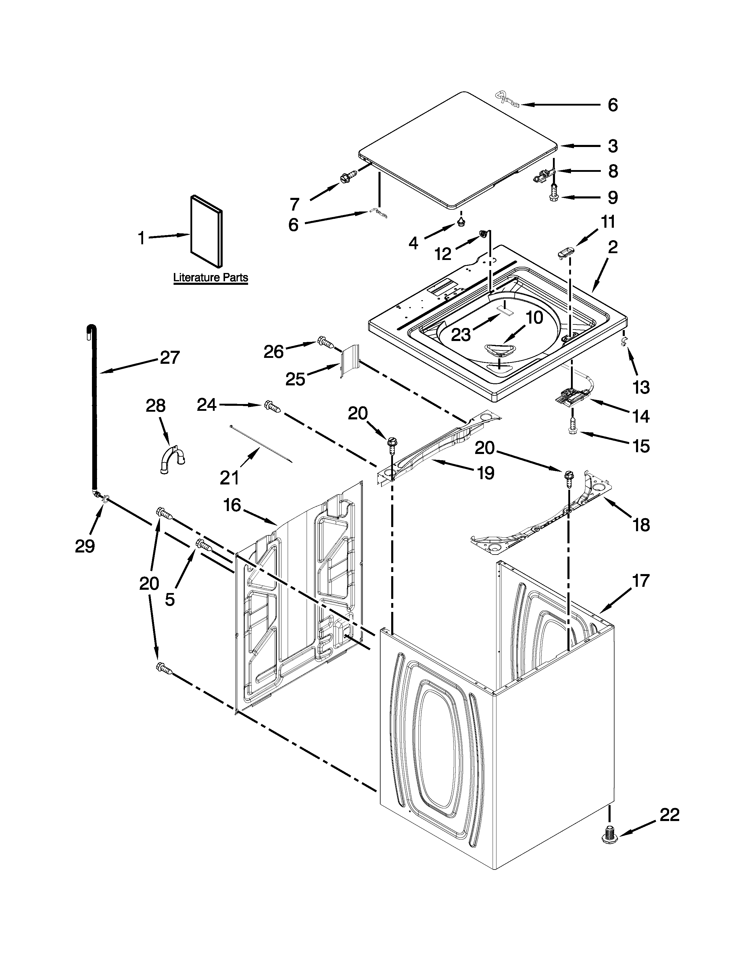 Top and cabinet parts