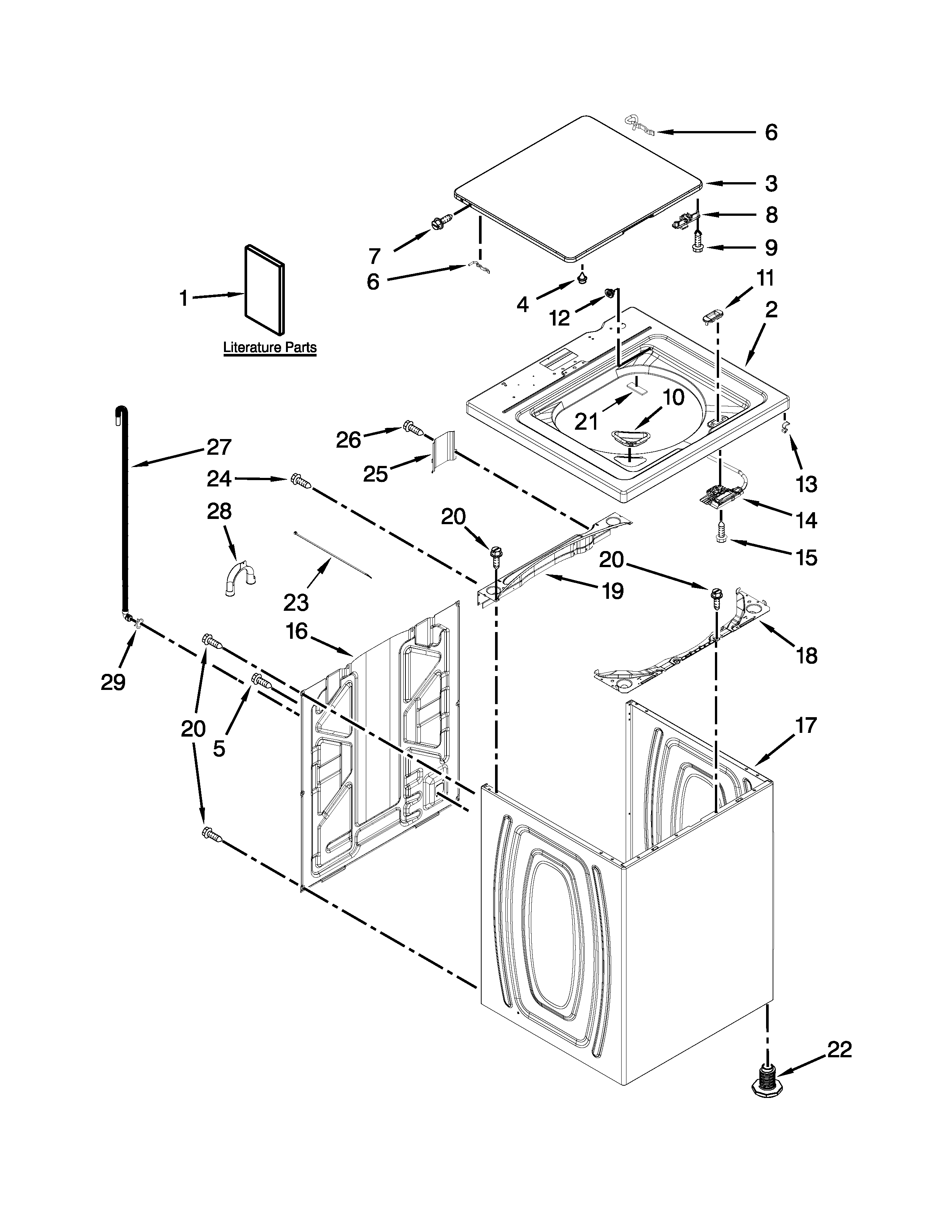 Top and cabinet parts