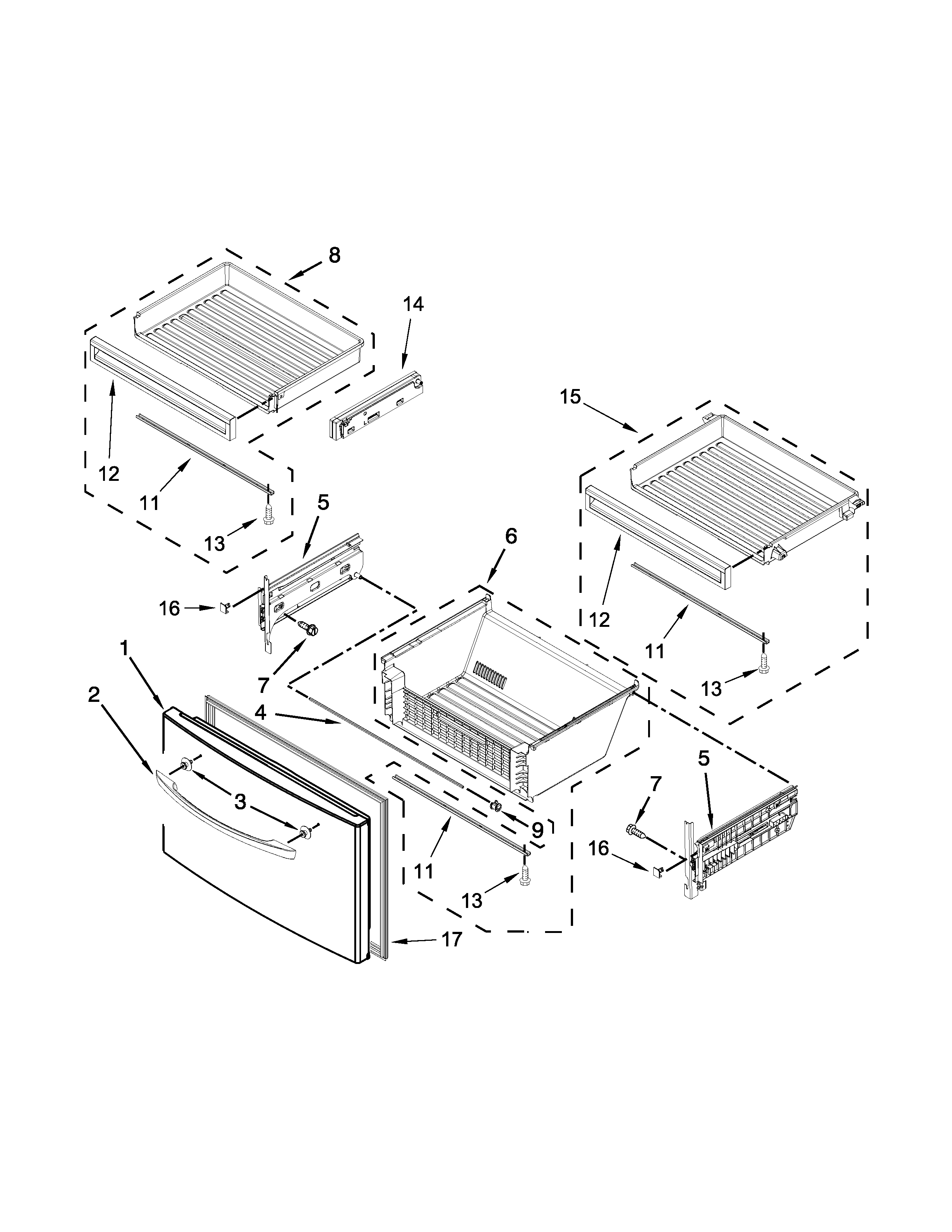 Freezer door parts