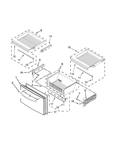 Freezer door parts