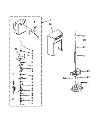 Motor and ice container parts