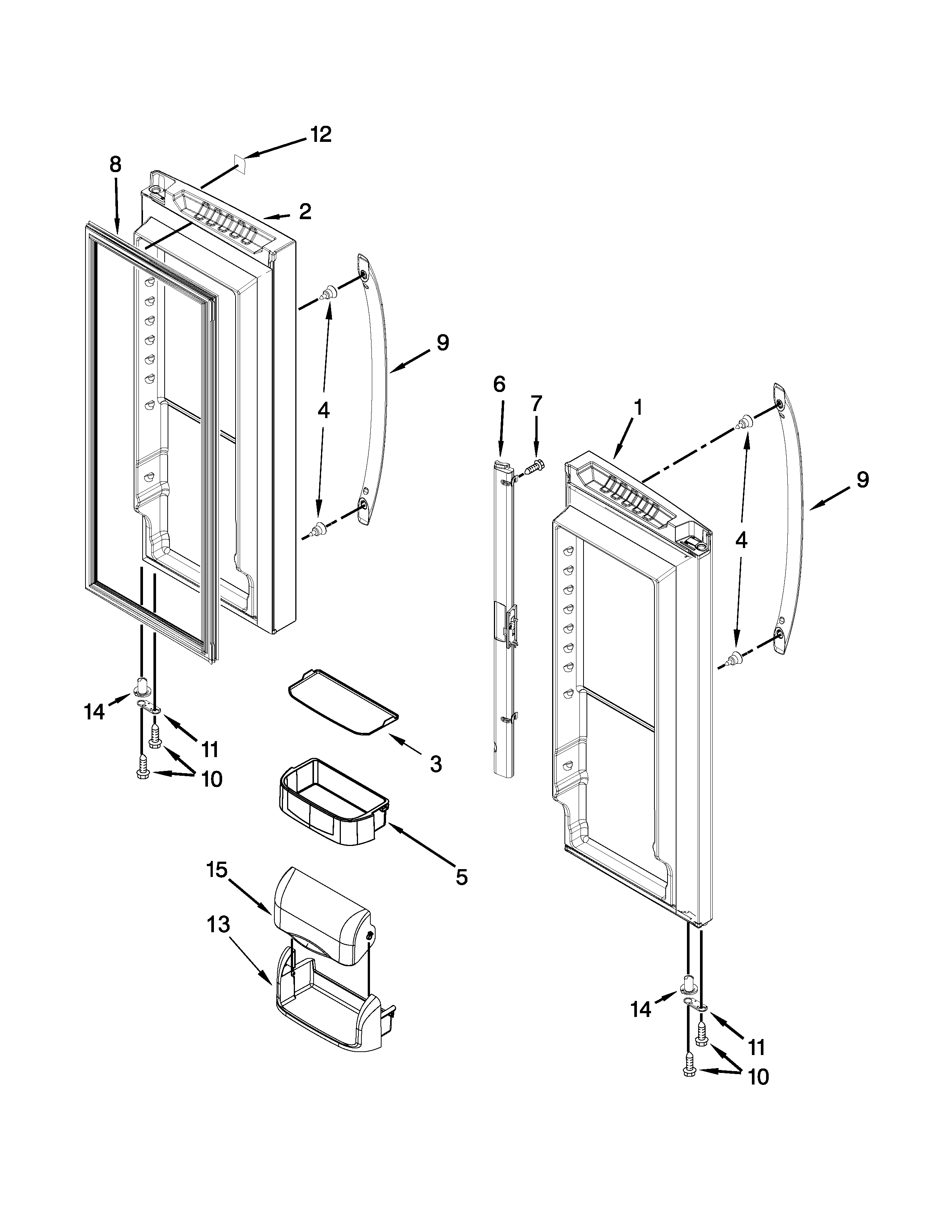 Refrigerator door parts