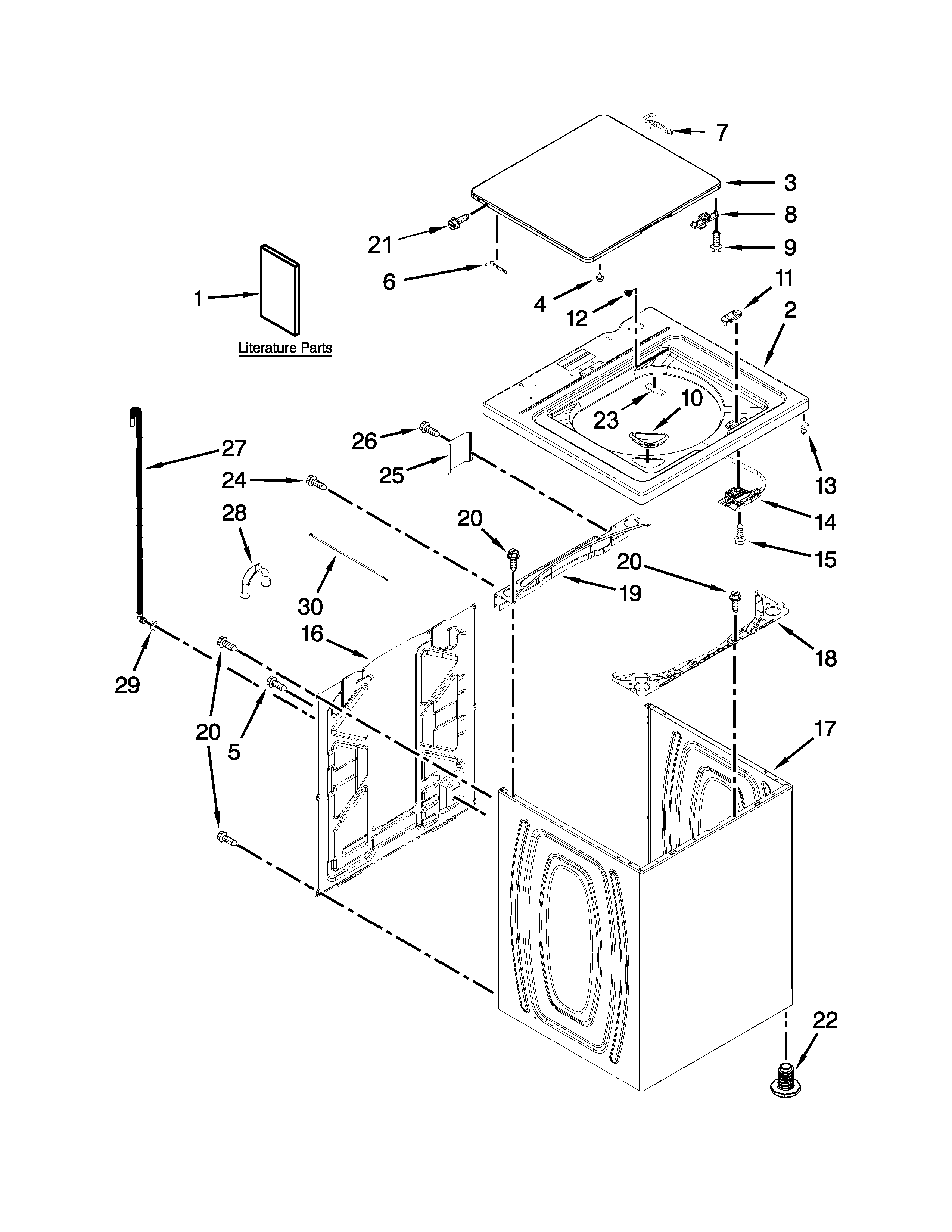 Top and cabinet parts