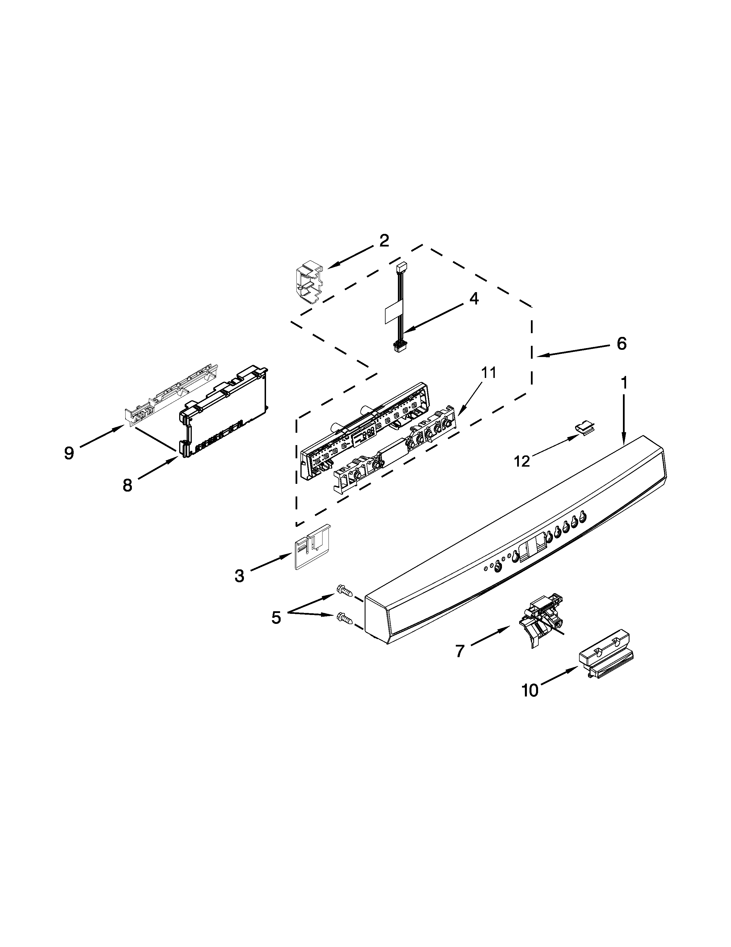 Control panel and latch parts