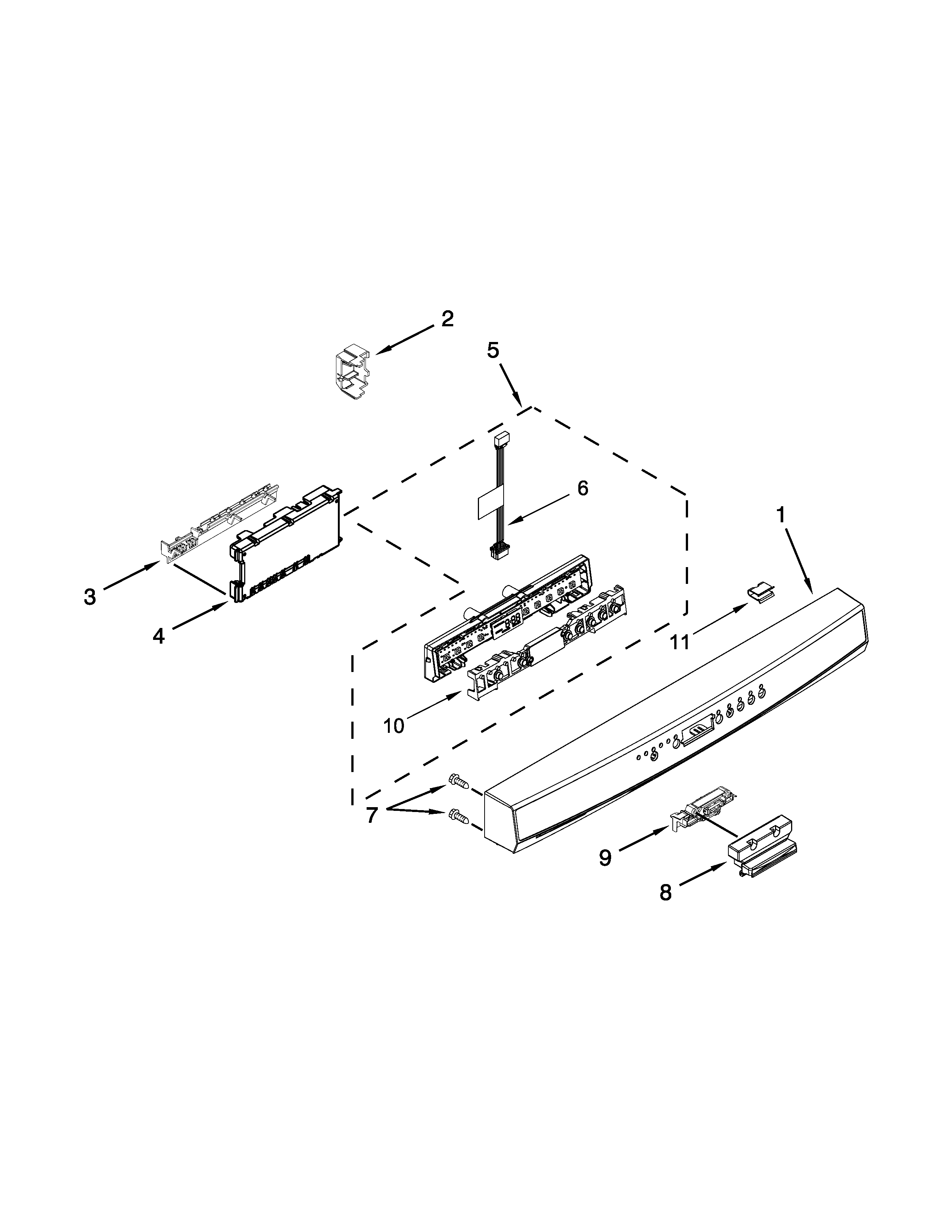Control panel and latch parts
