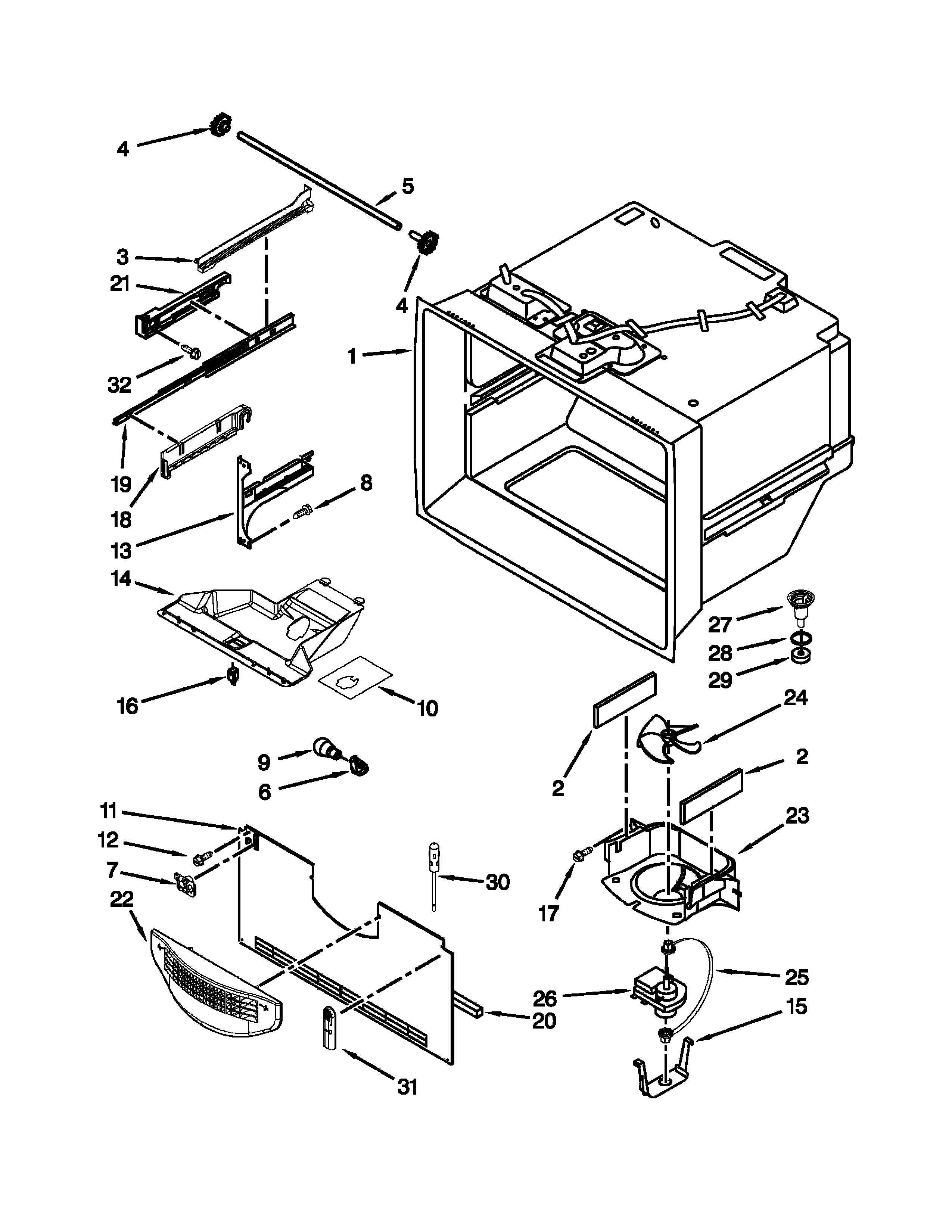 Freezer liner parts
