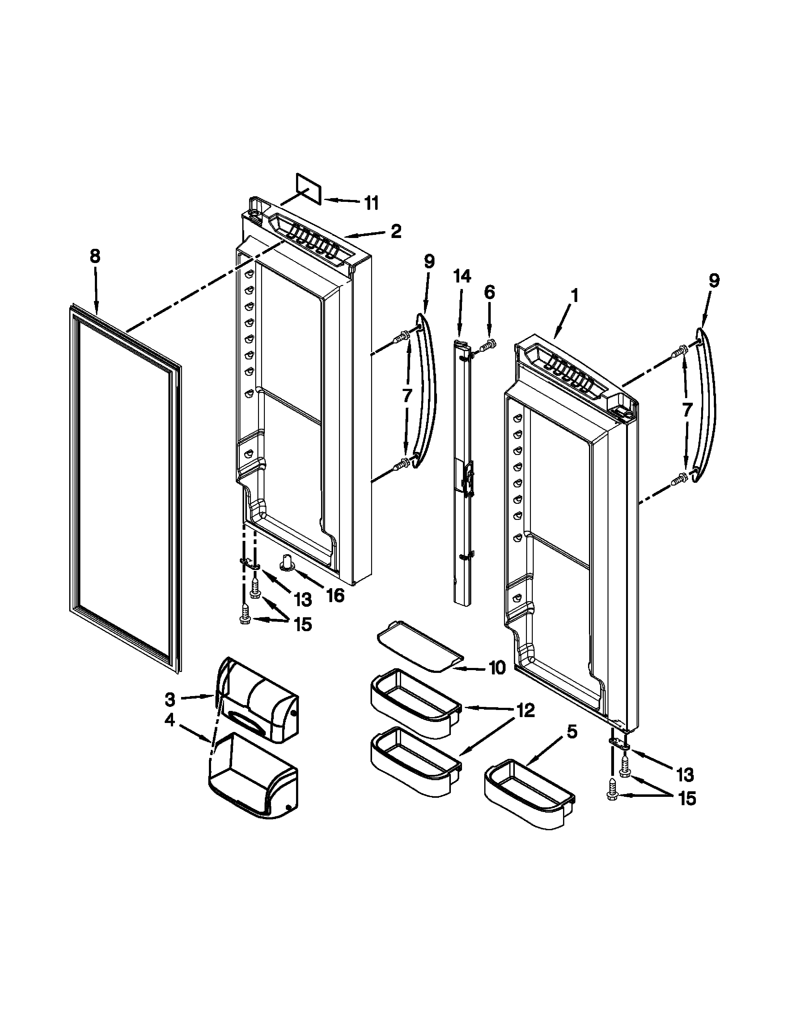 Refrigerator door parts