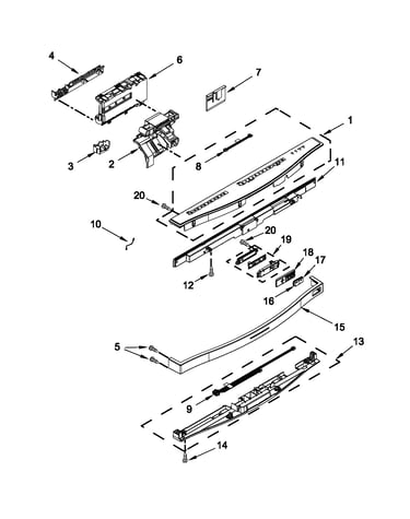 Control panel and latch parts