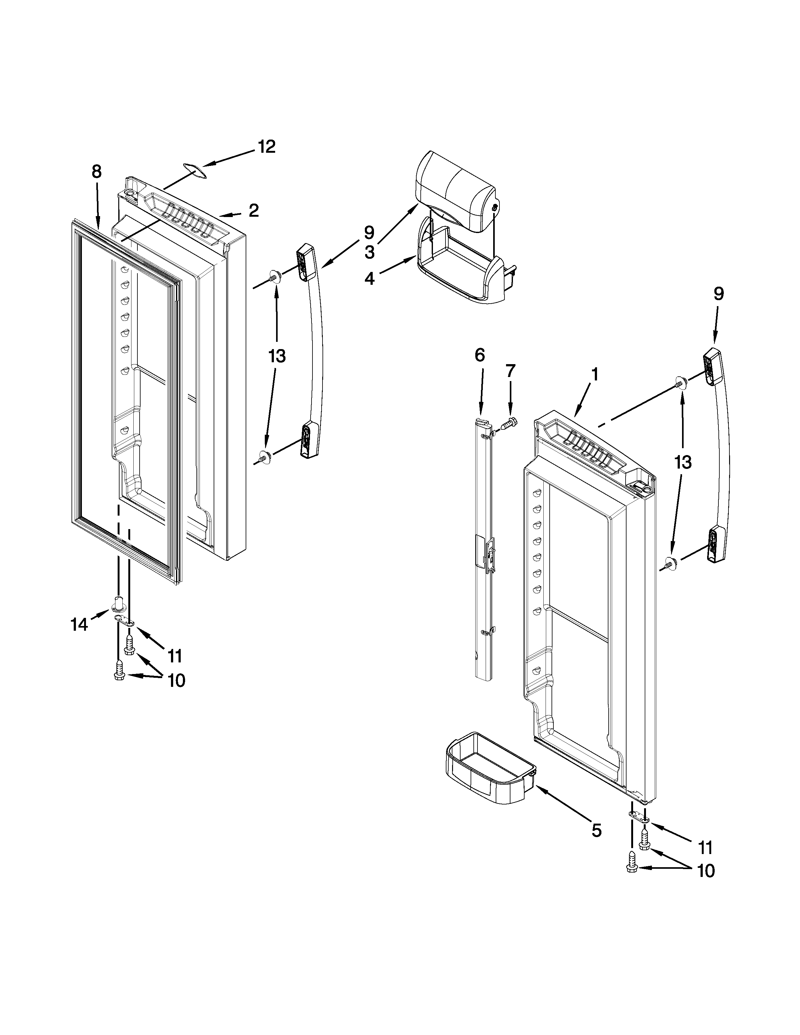 Refrigerator door parts
