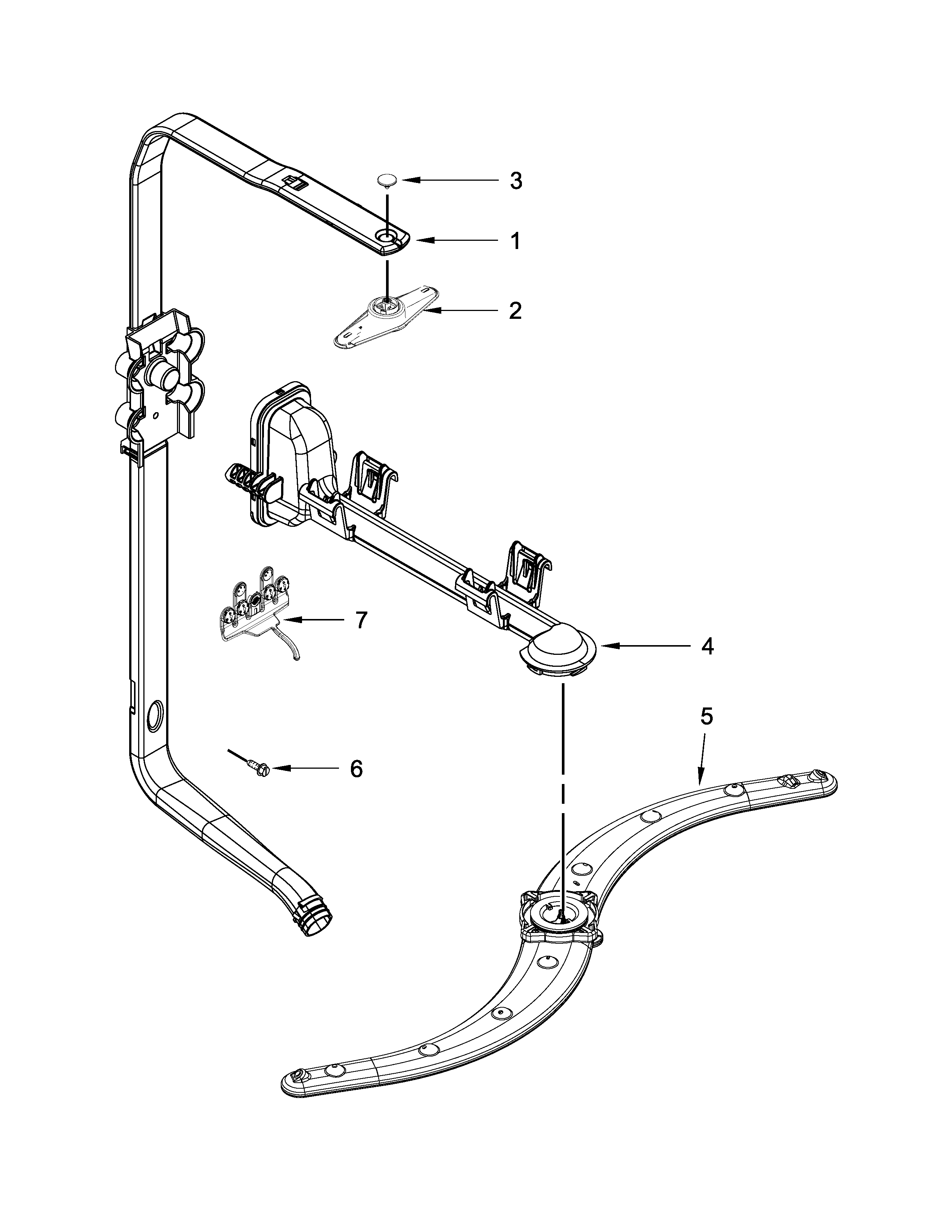 Upper wash and rinse parts