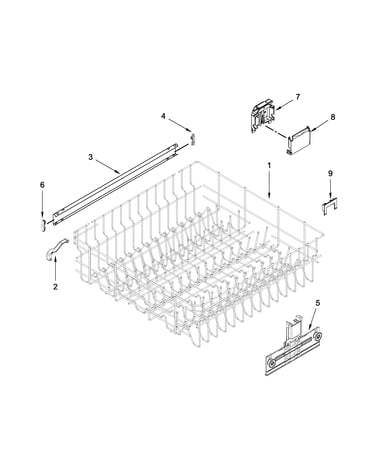 Upper rack and track parts