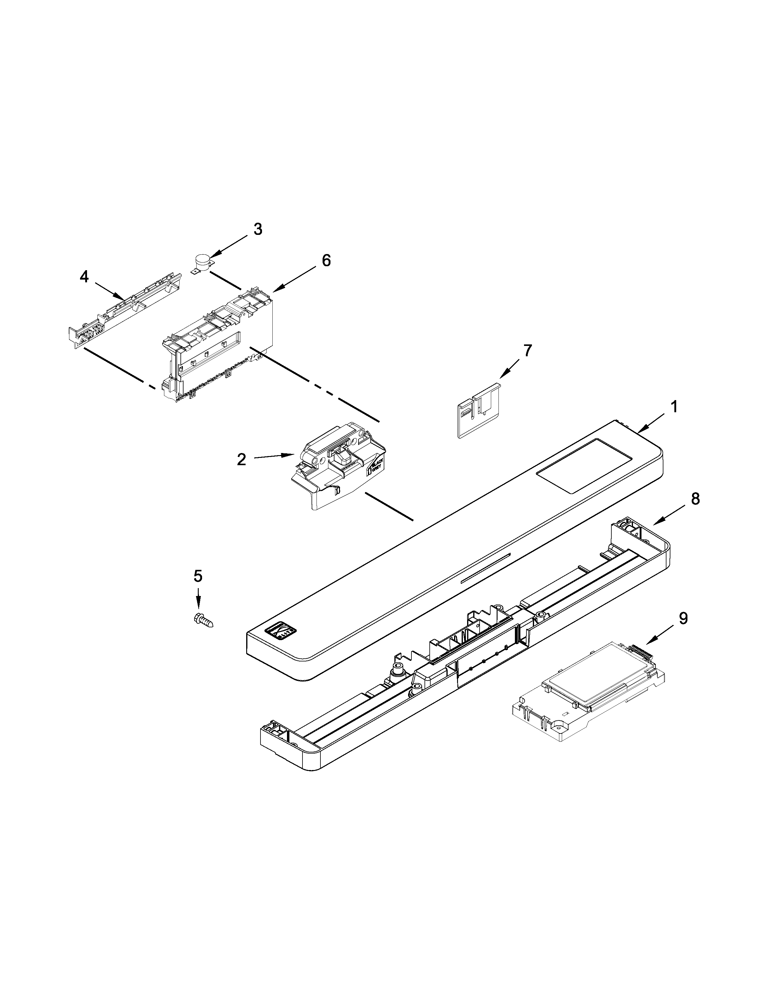 Control panel and latch parts