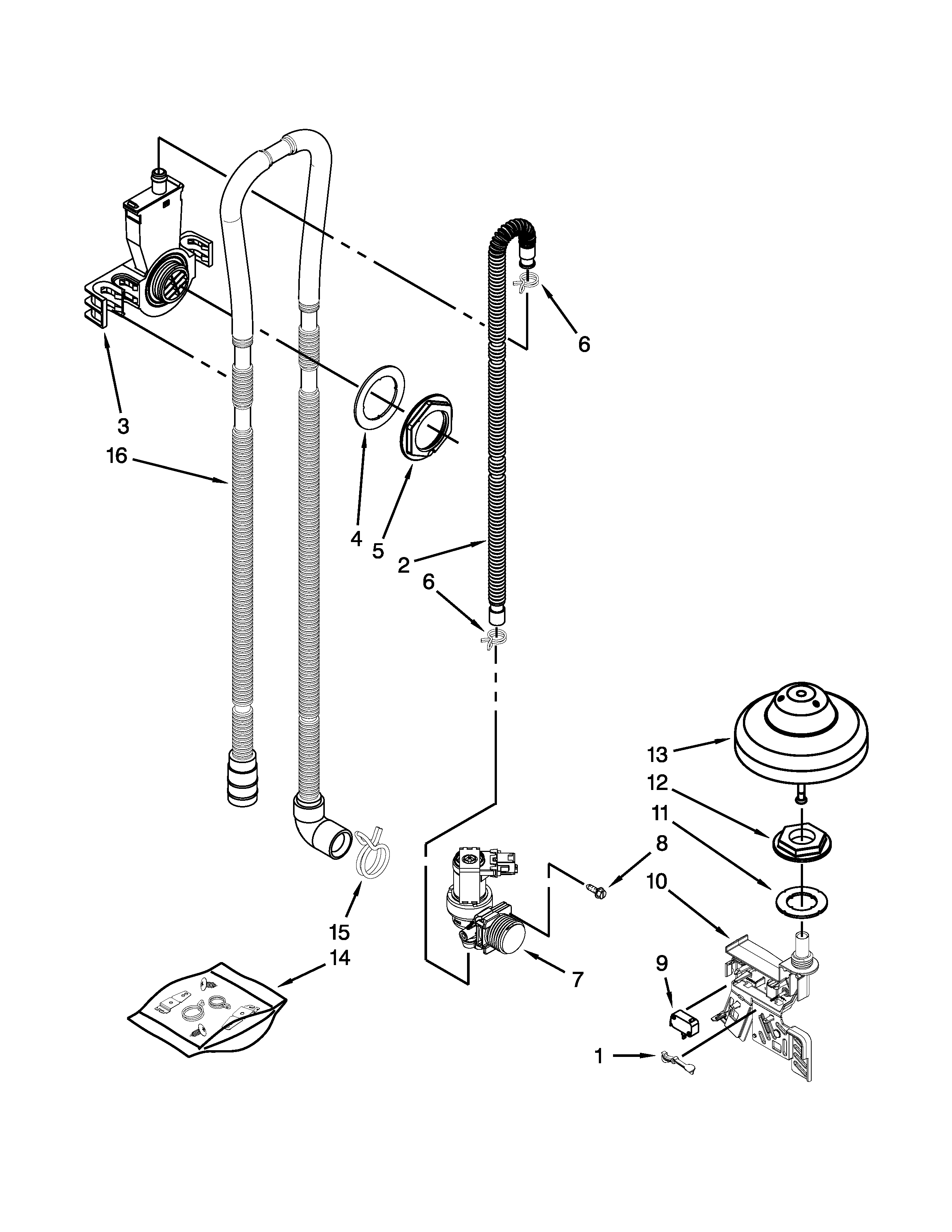 Fill, drain and overfill parts