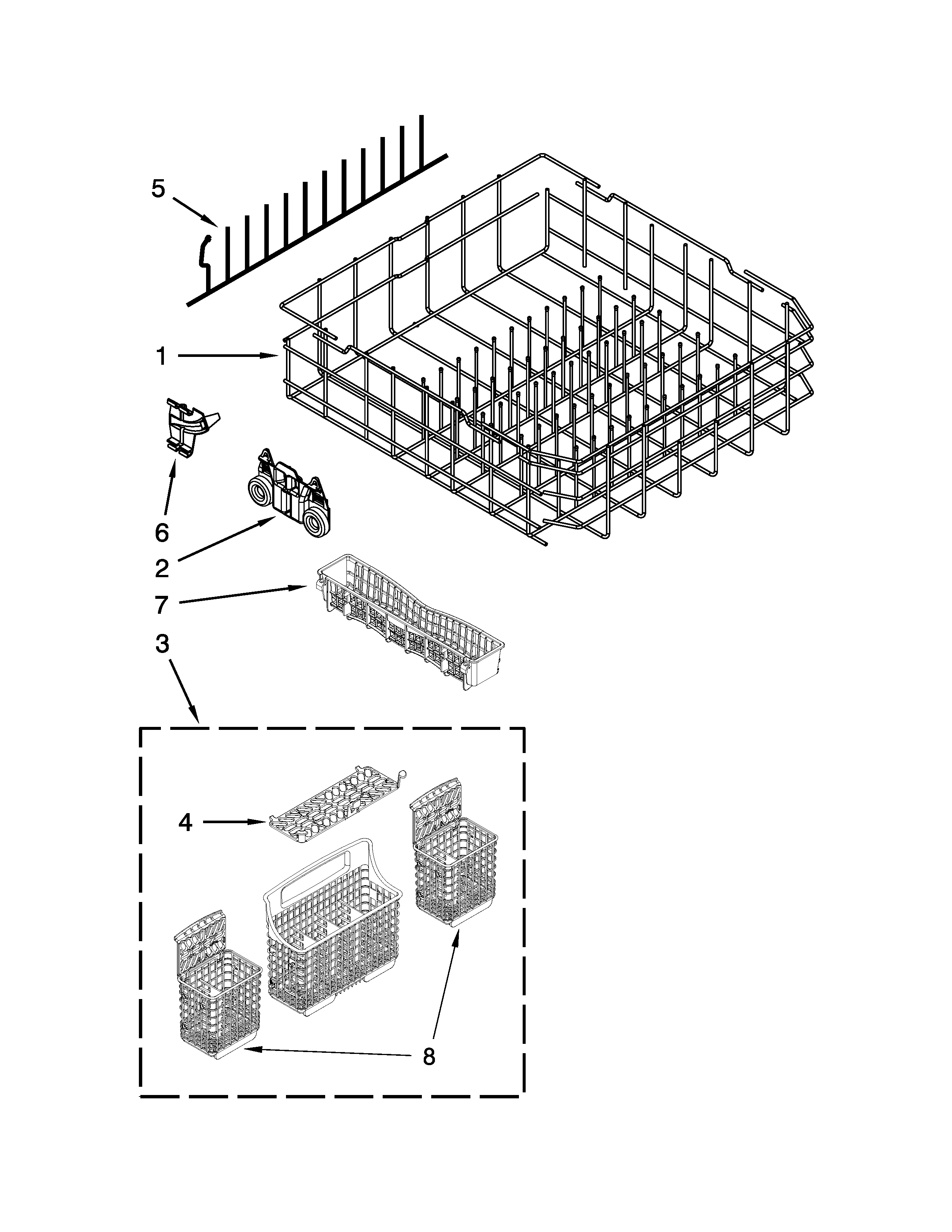 Lower rack parts