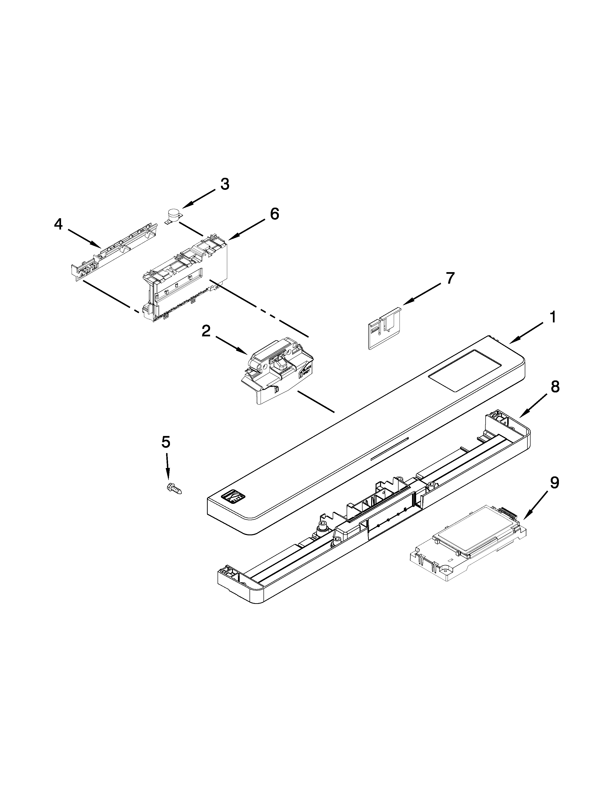 Control panel and latch parts