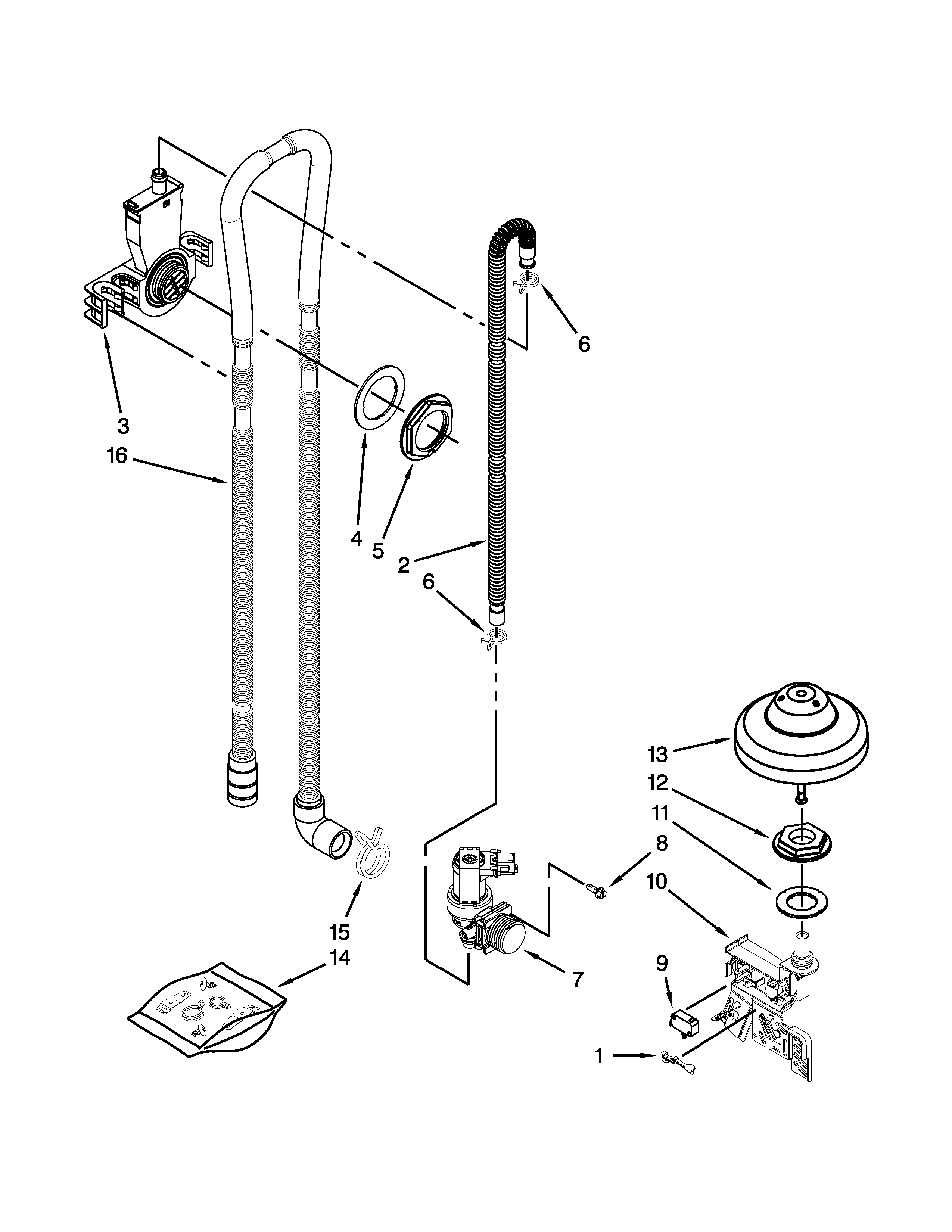 Fill, drain and overfill parts