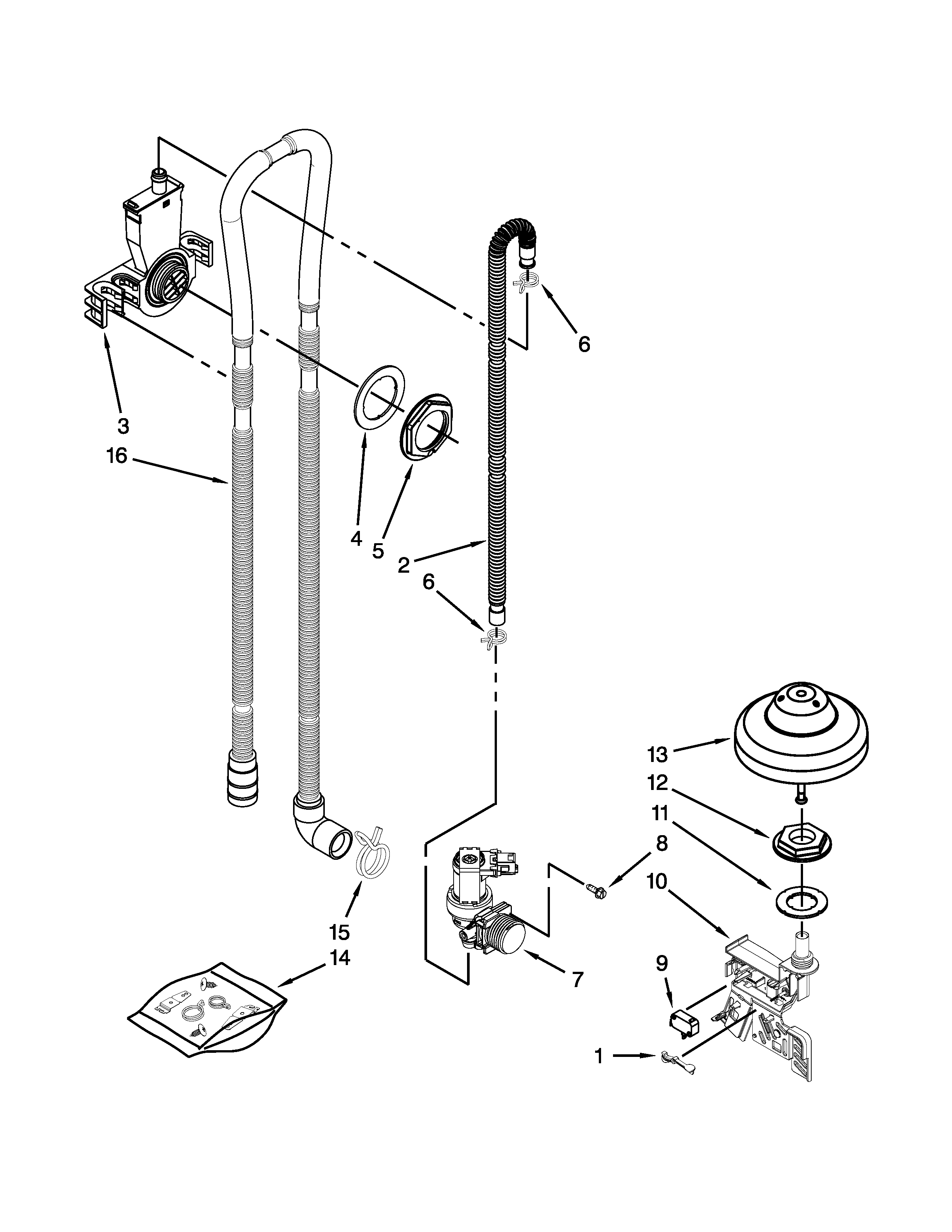 Fill, drain and overfill parts
