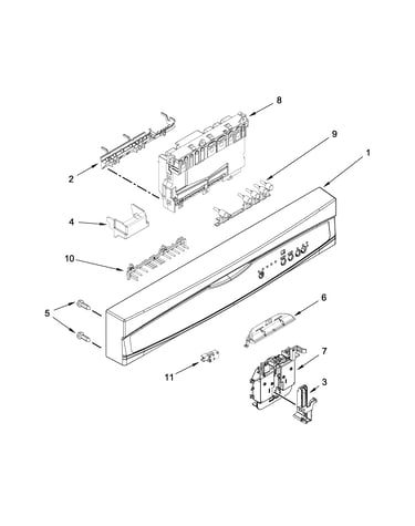 Control panel and latch parts