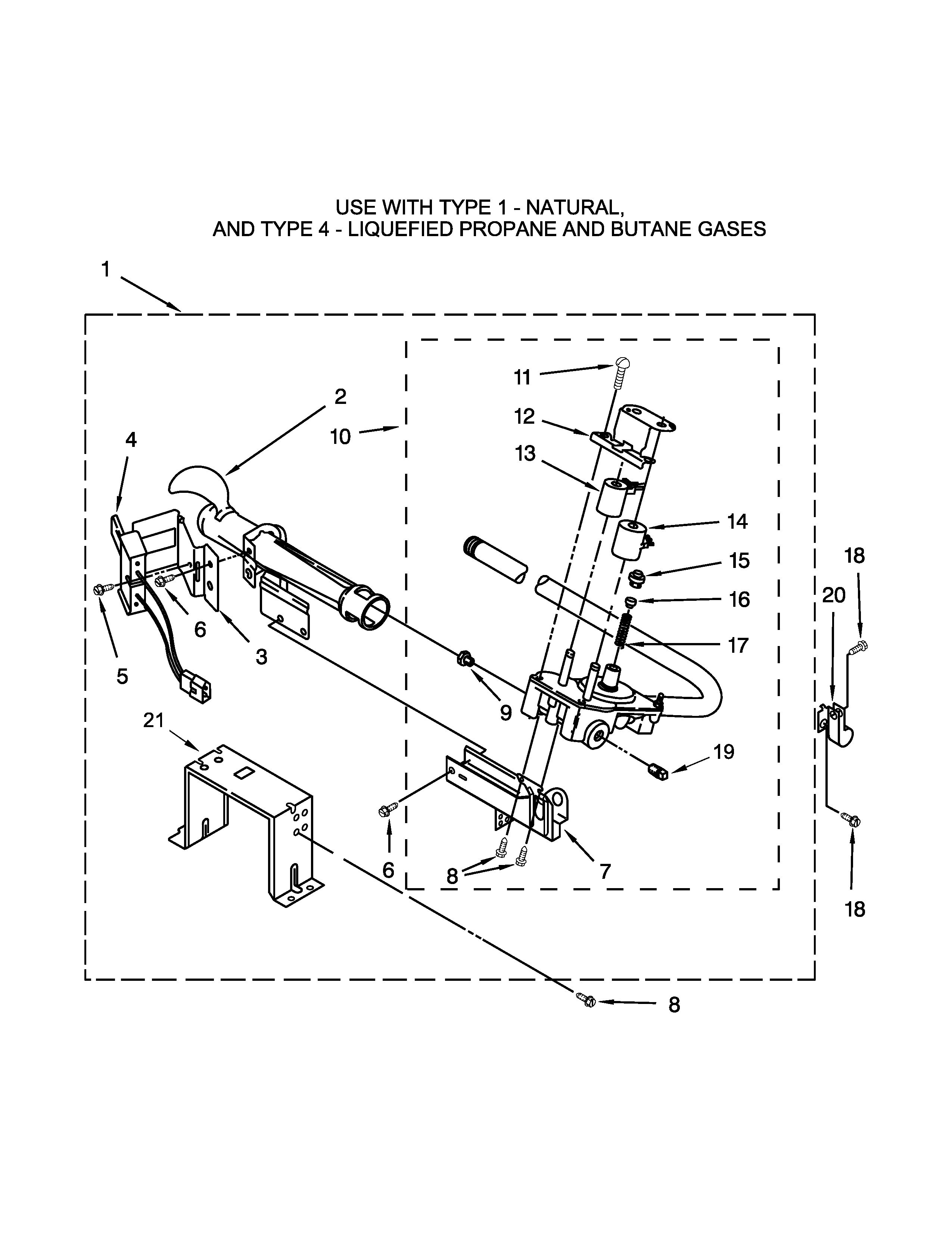 W10608838 BURNER ASSEMBLY PARTS