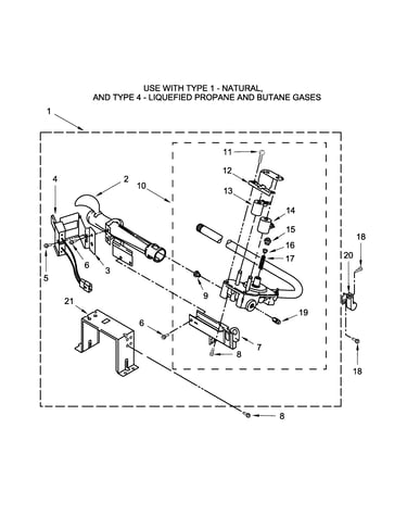 W10608838 burner assembly parts