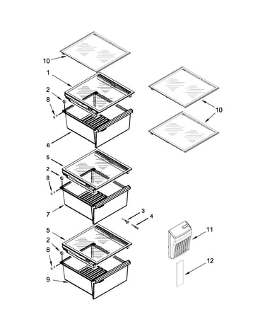 Refrigerator shelf parts