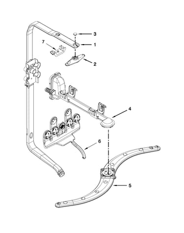 Upper wash and rinse parts