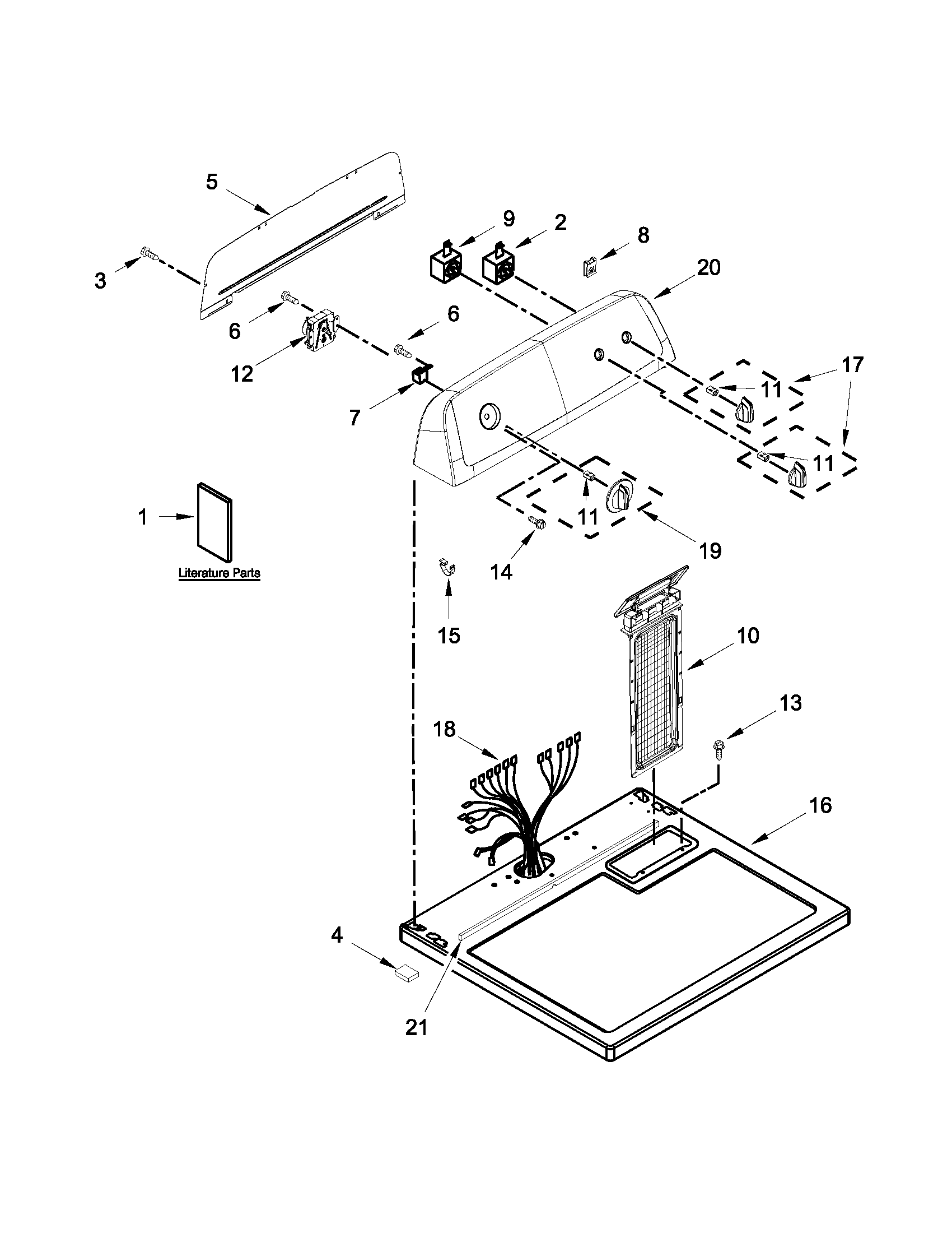 Top and console parts