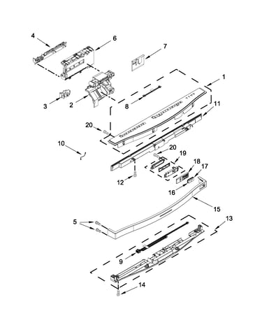 Control panel and latch parts