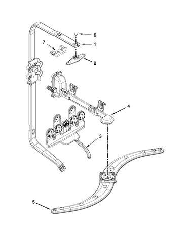 Upper wash and rinse parts