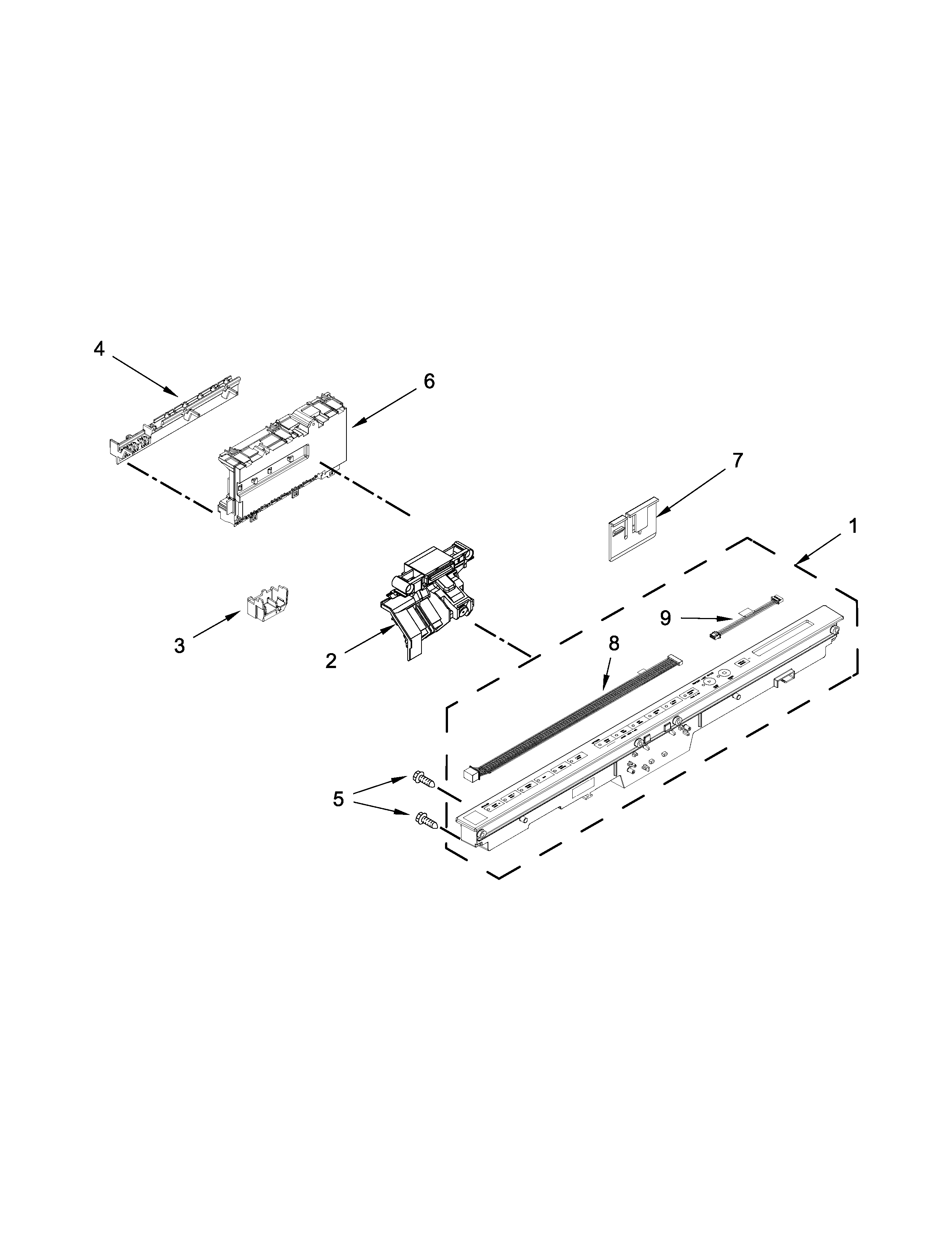 Control panel and latch parts