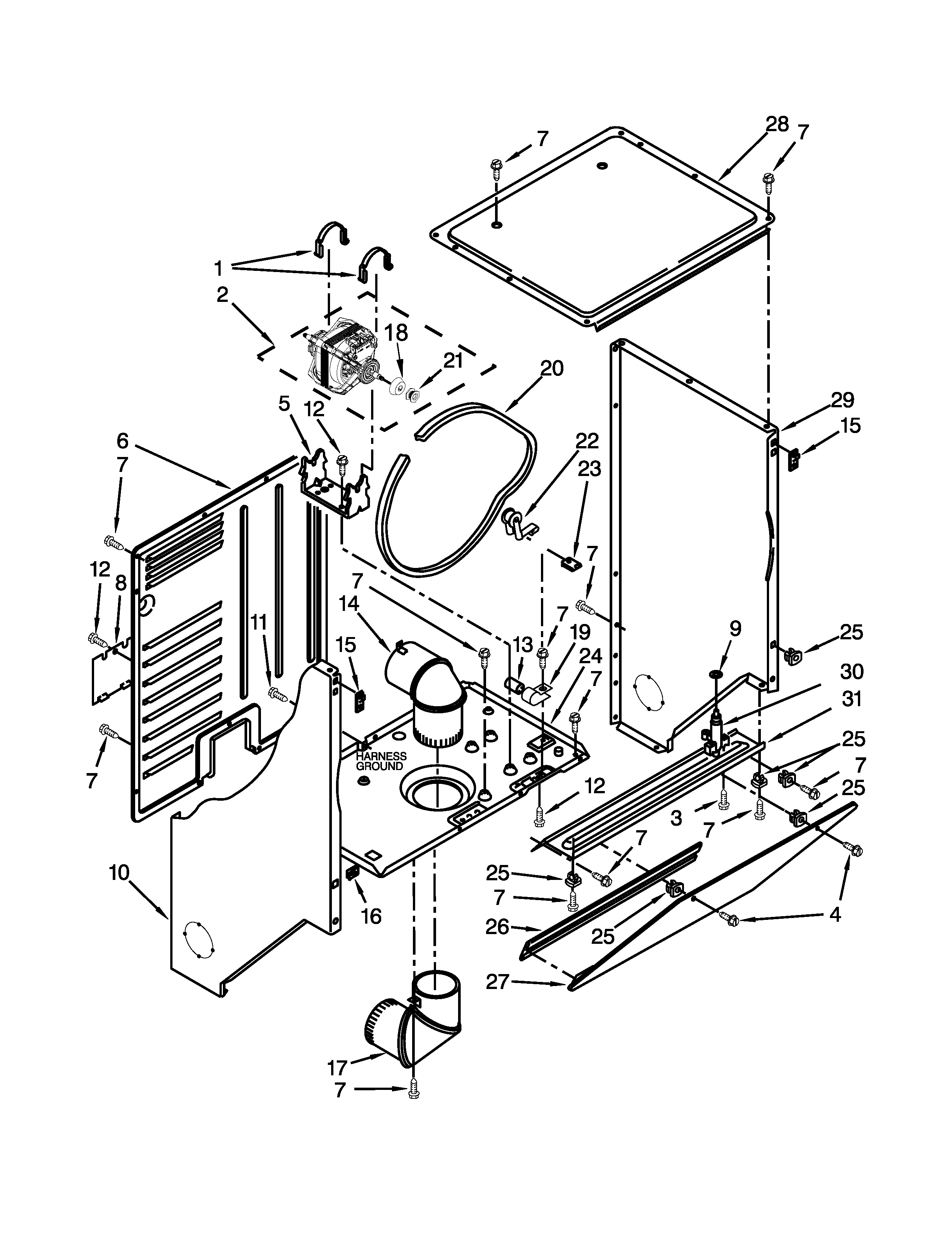 DRYER CABINET AND MOTOR PARTS