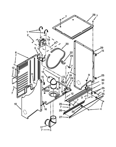 Dryer cabinet and motor parts