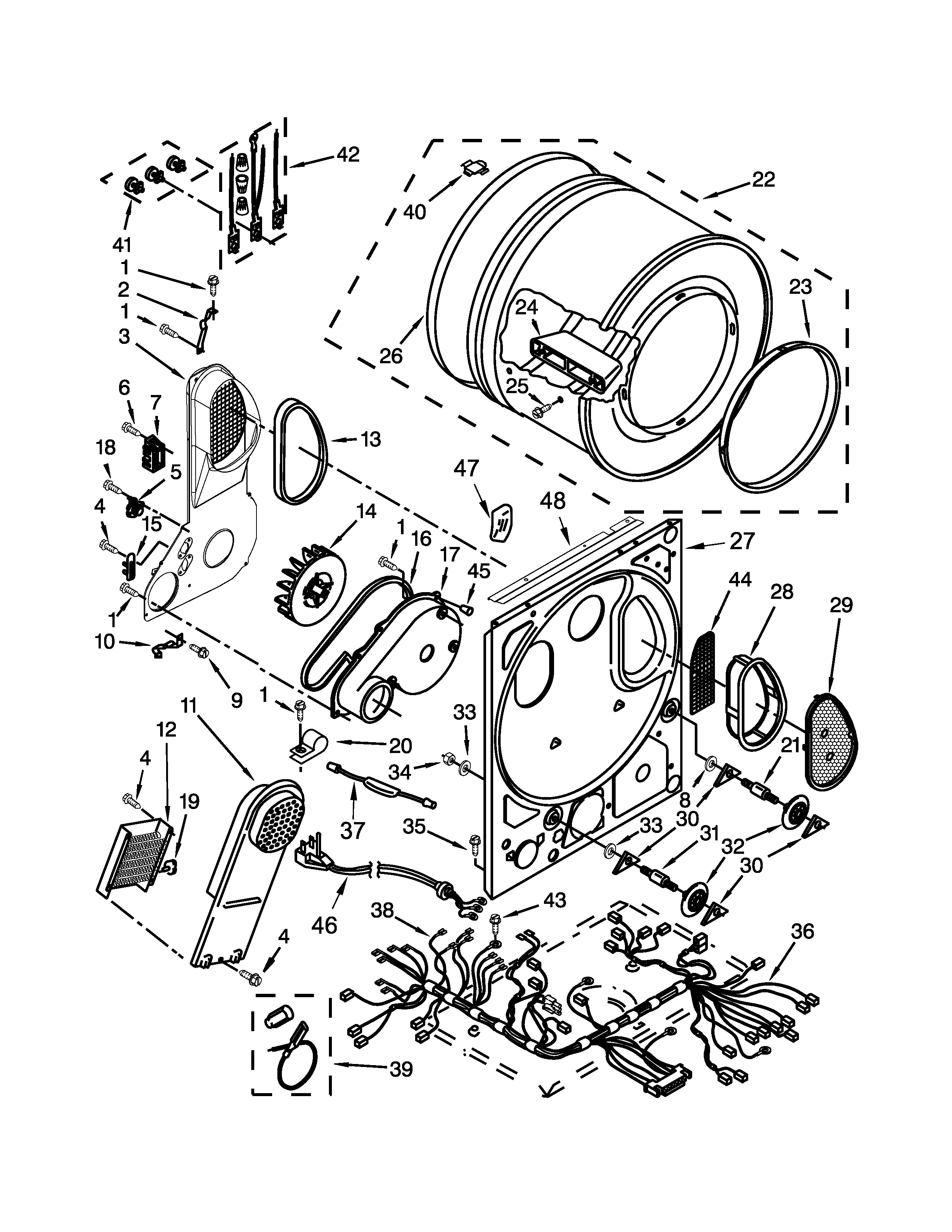 Dryer bulkhead parts