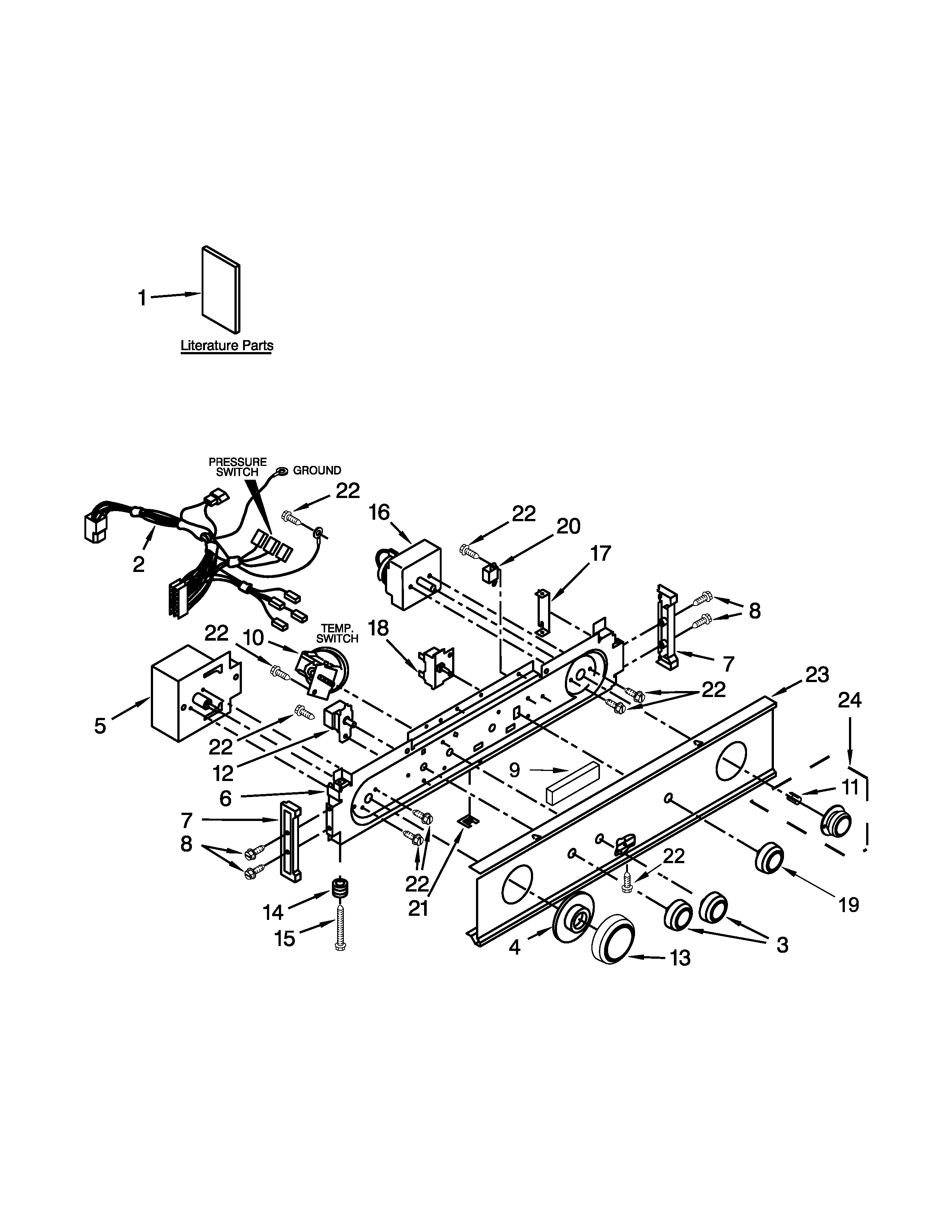Washer/dryer control panel parts