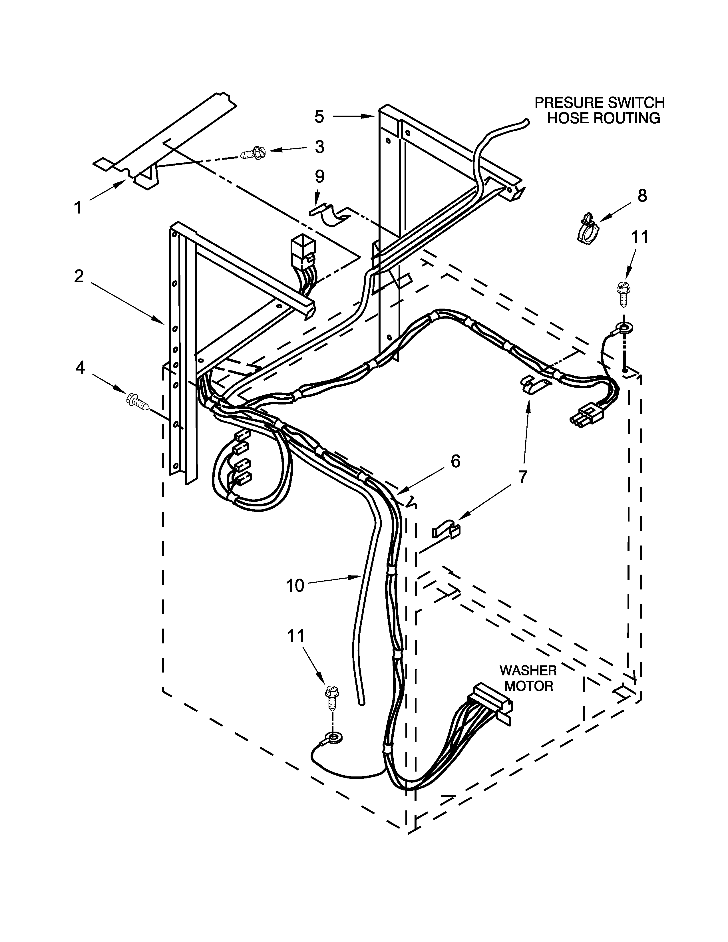 Dryer support and washer parts