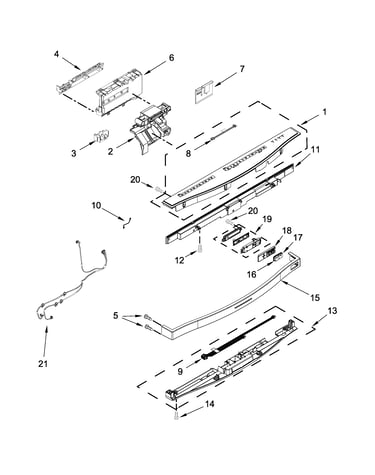 Control panel and latch parts