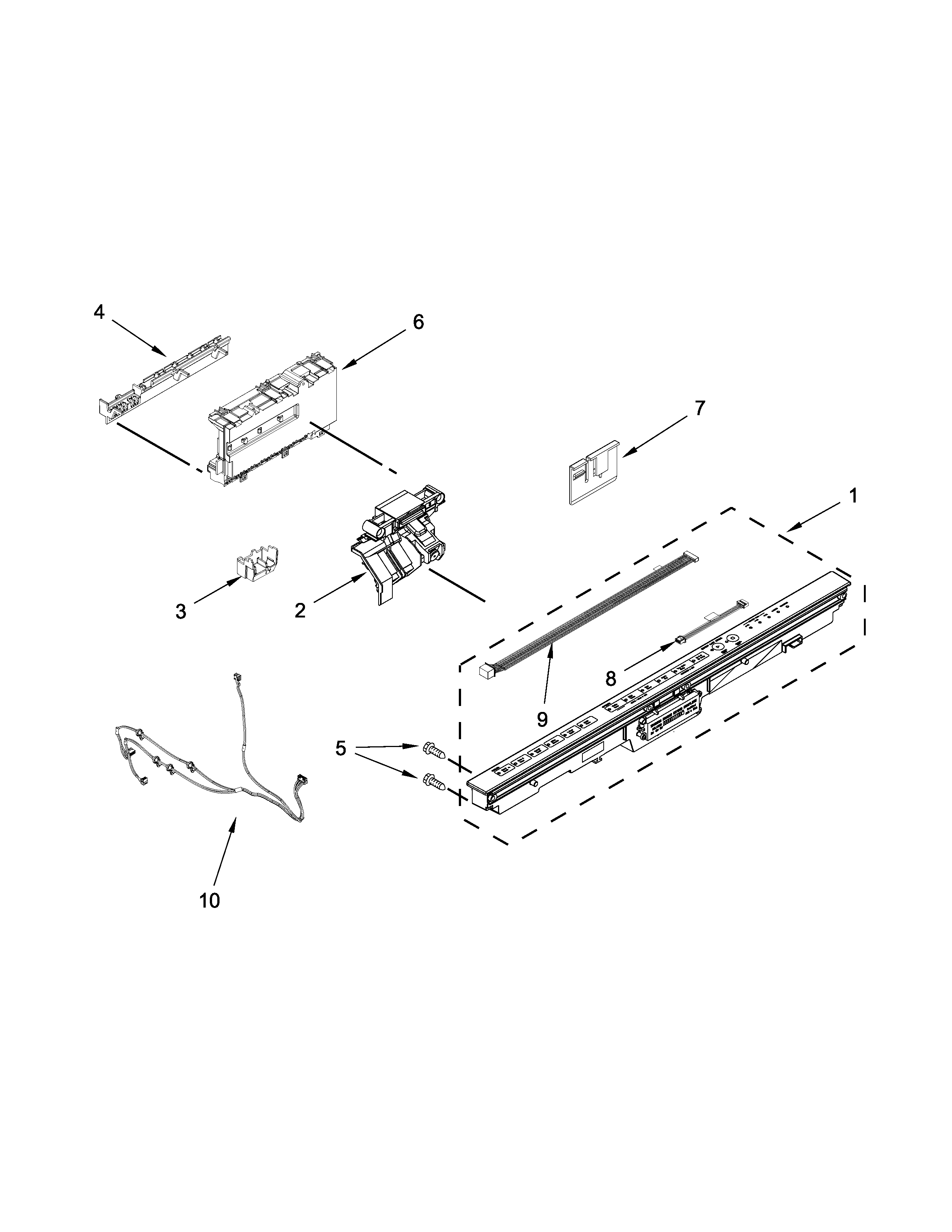 Control panel and latch parts