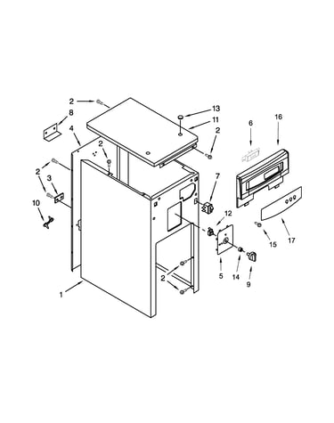Cabinet and control parts