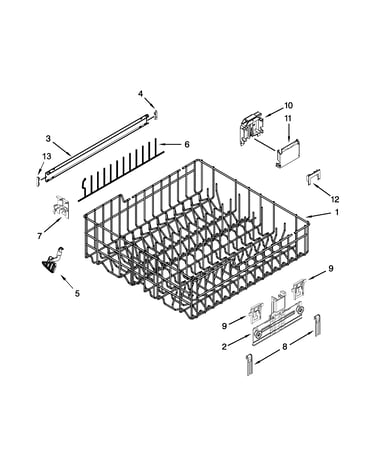 Upper rack and track parts