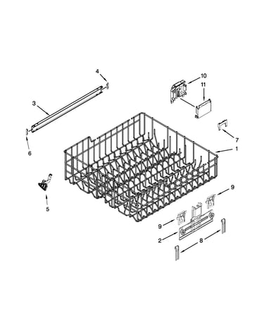 Upper rack and track parts