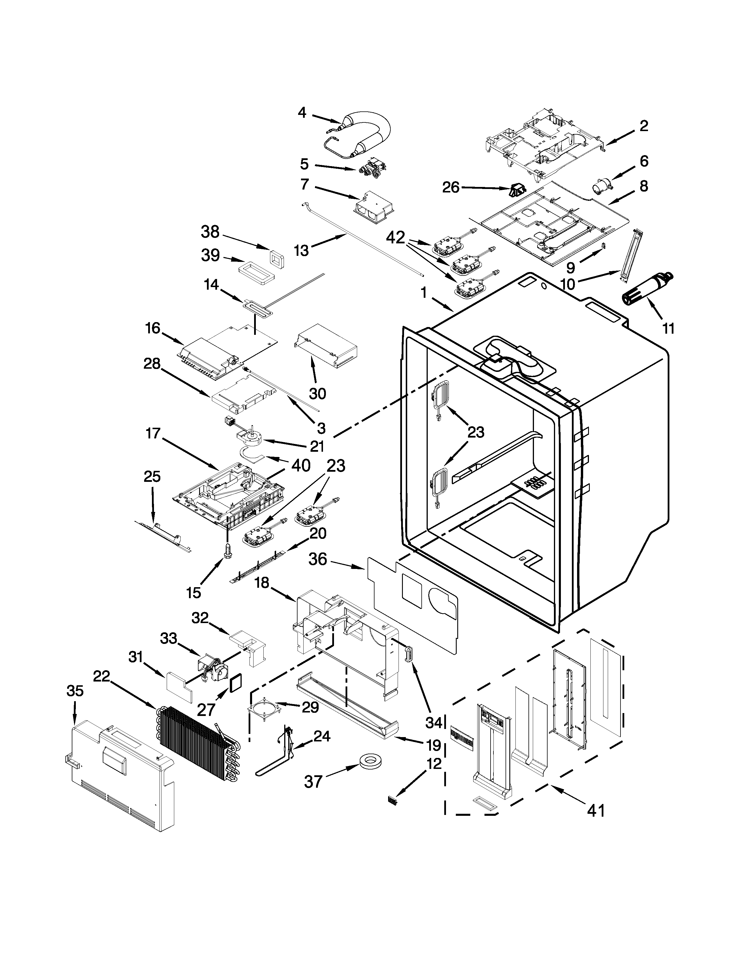 Refrigerator liner parts