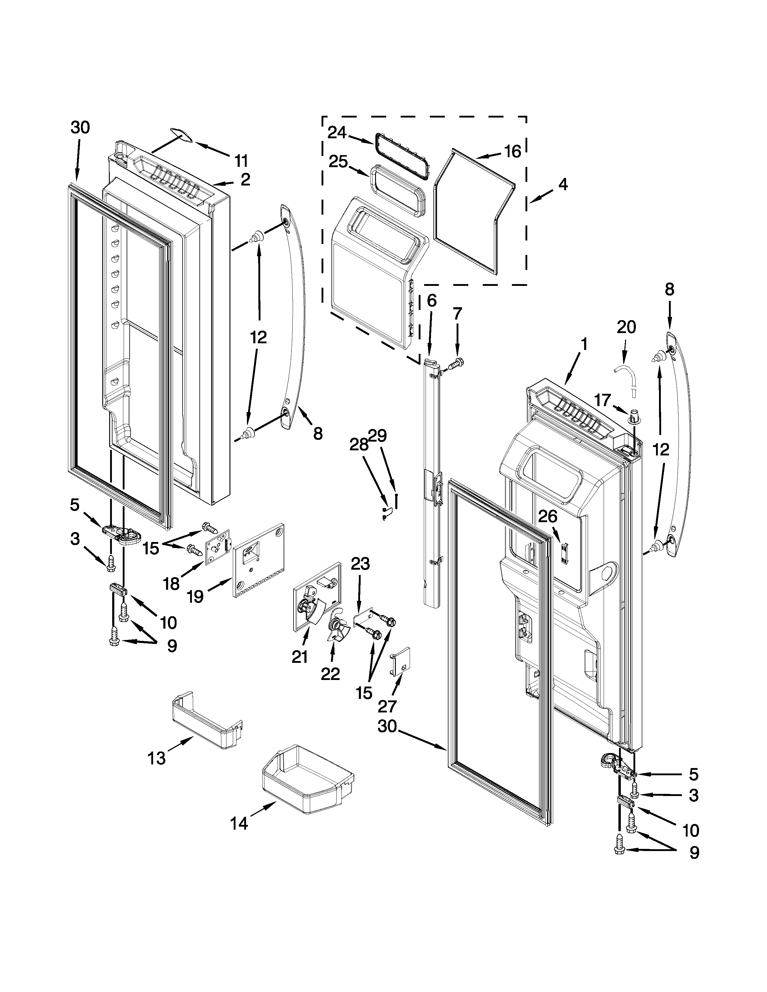 Refrigerator door parts