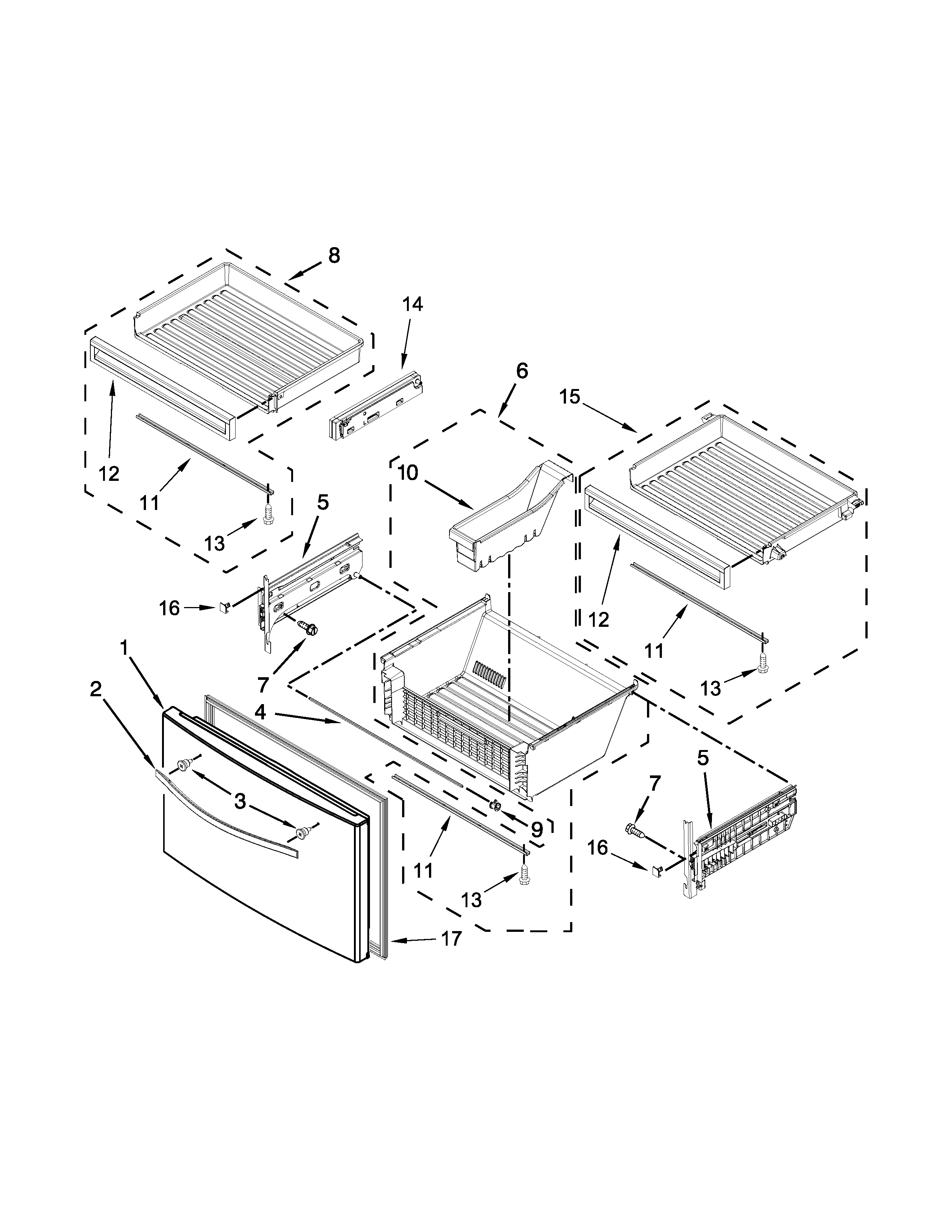 Freezer door parts
