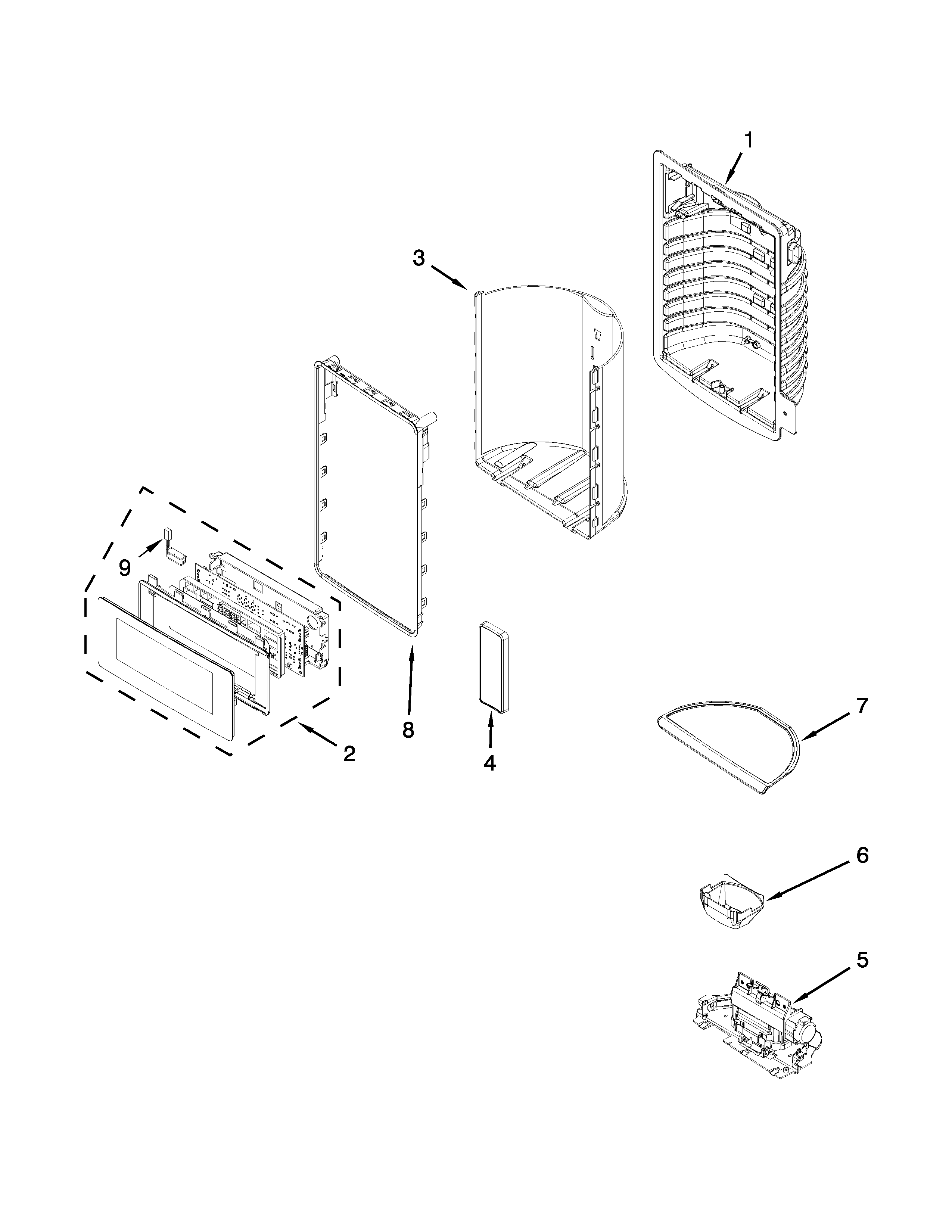 Dispenser front parts