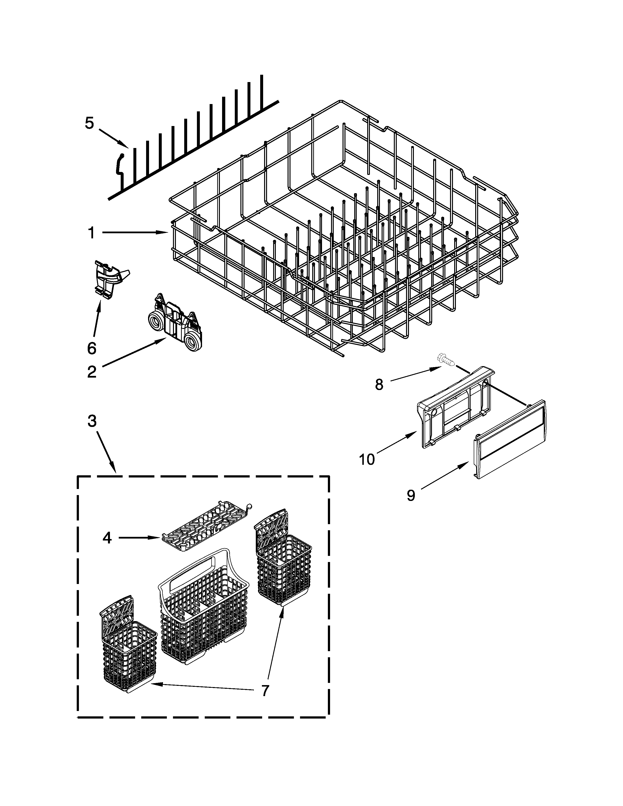 Lower rack parts