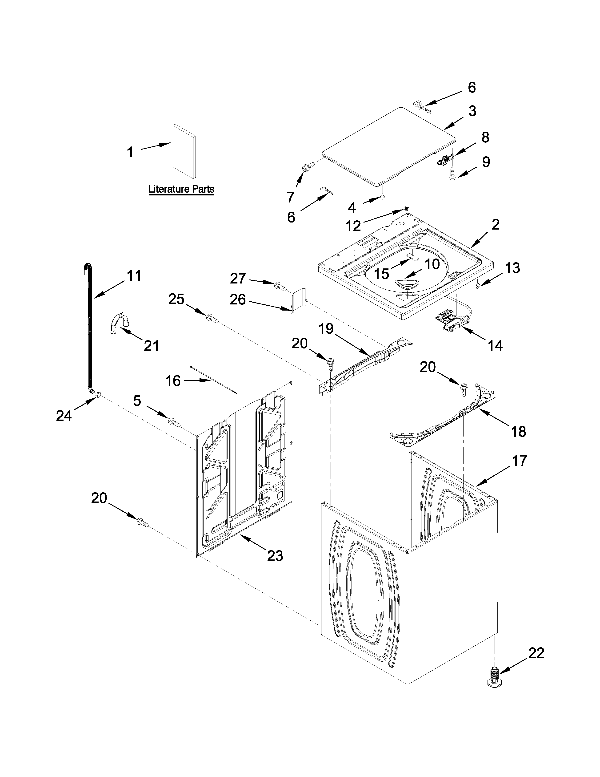 Top and cabinet parts