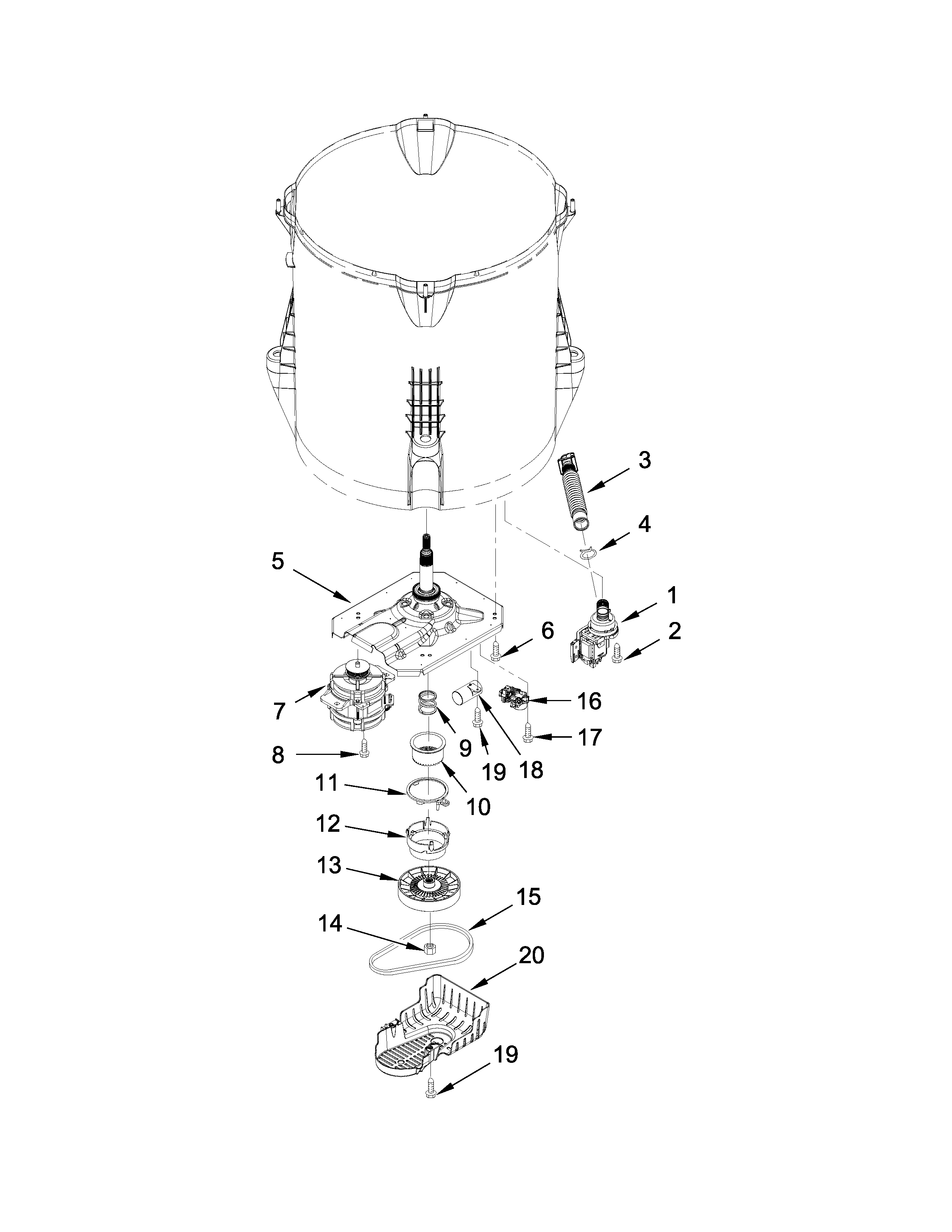 Gearcase, motor and pump parts